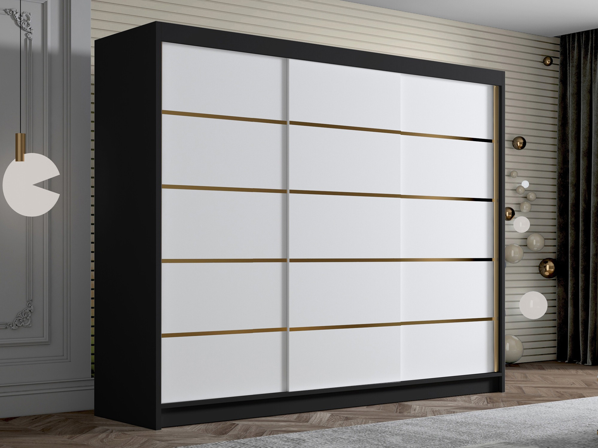 Garderobeskab Closico Veltron II (Sort + Hvid)