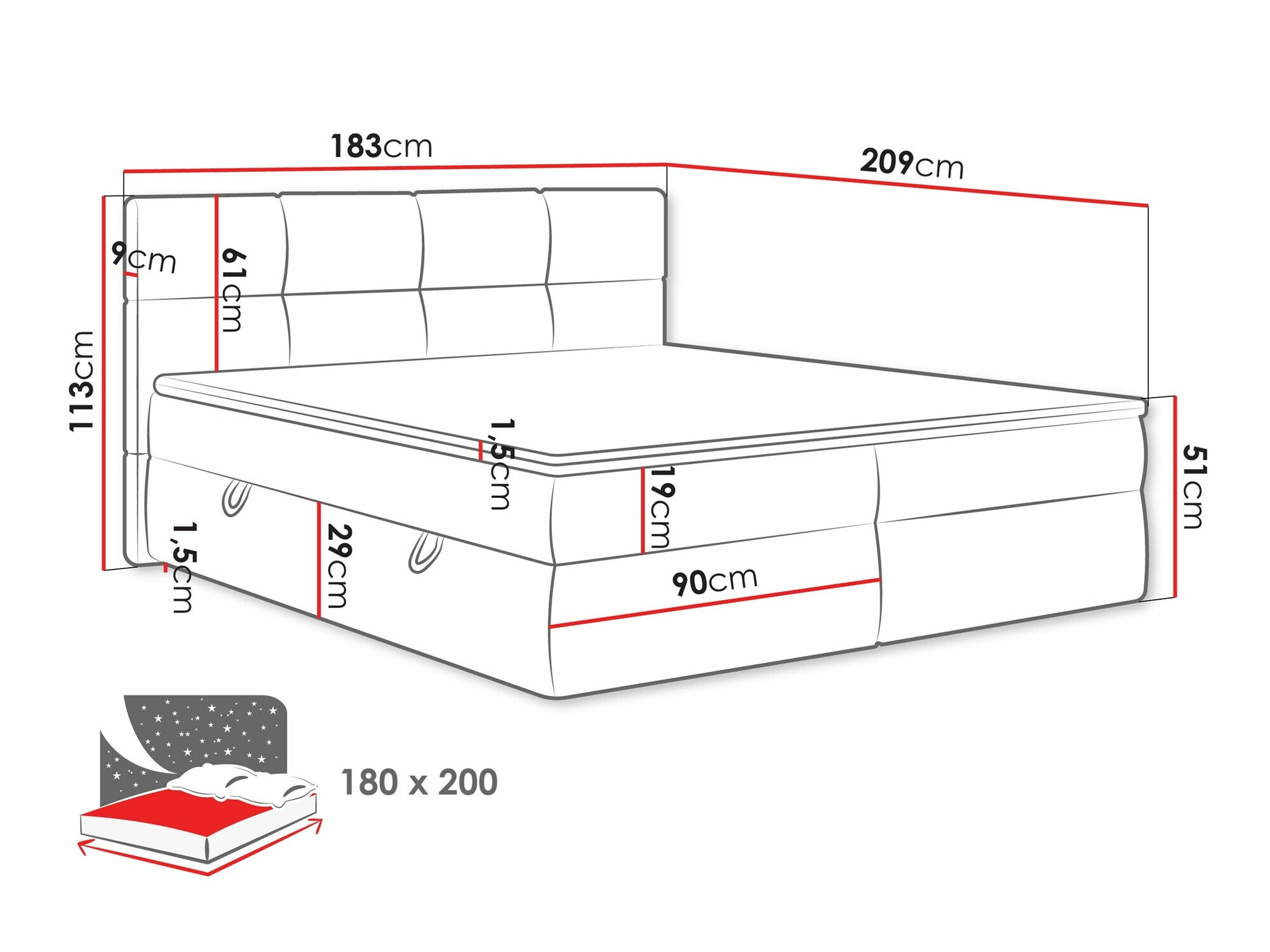 Kontinentalseng ComfiDream 187 (Curio 93)