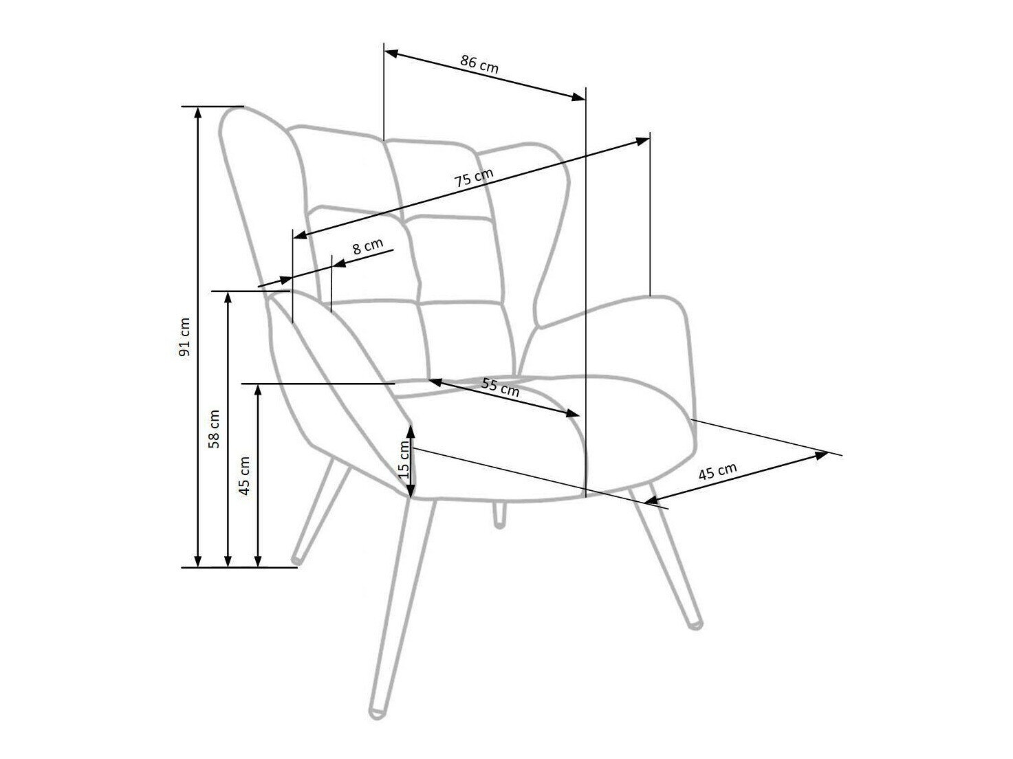 Lænestol Houston 1079 (Mørkegrøn)