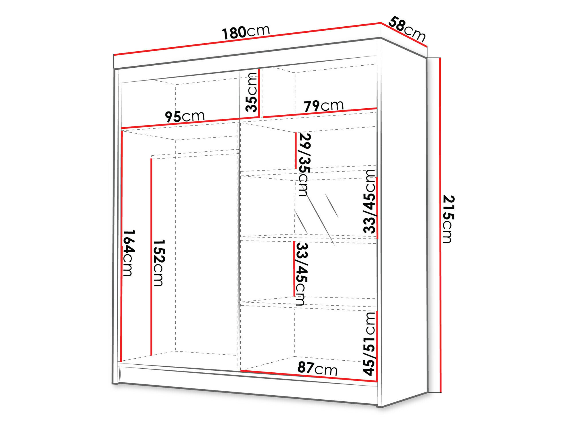 Garderobeskab Closico 186 (Hvid)