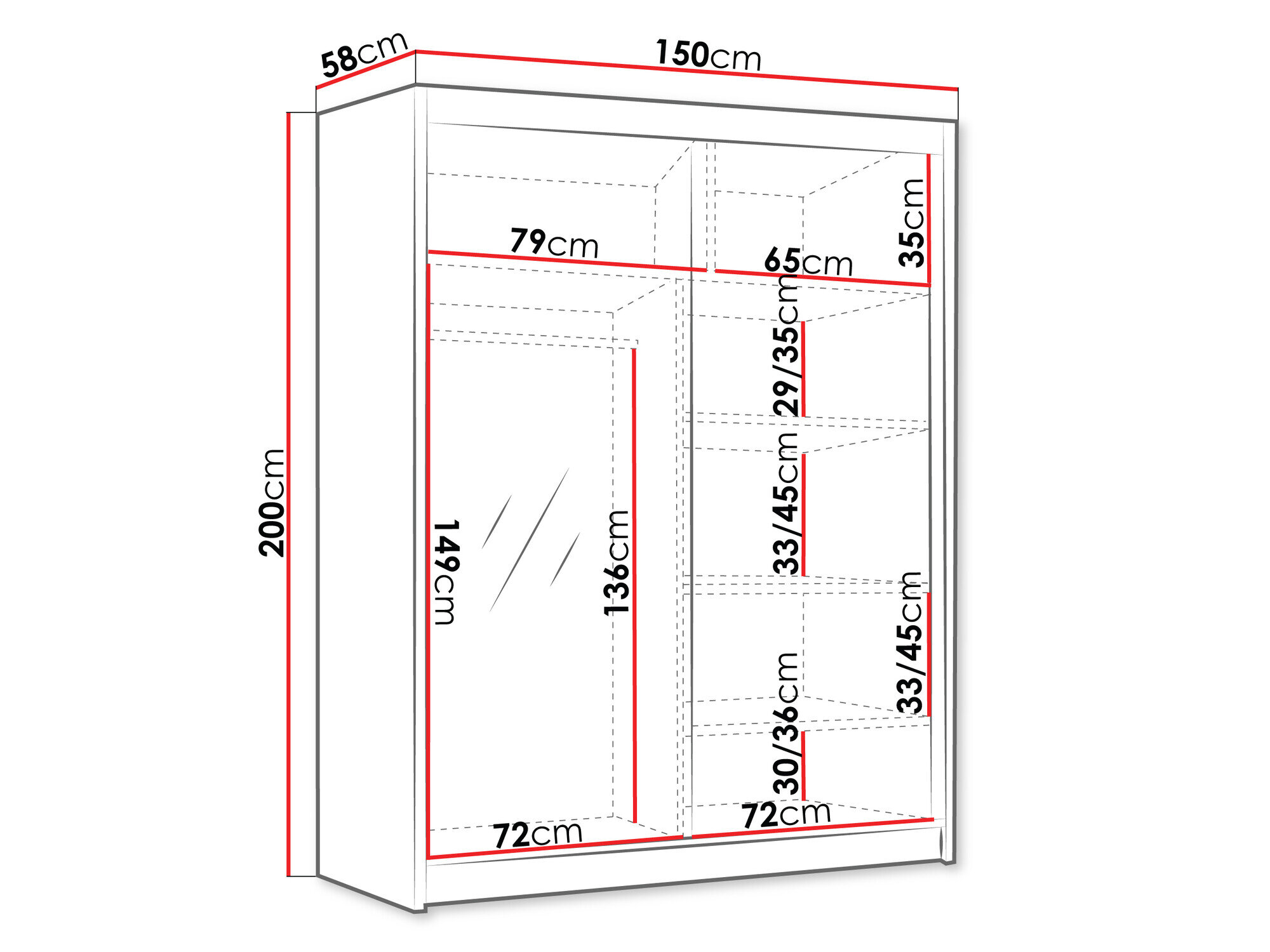 Garderobeskab Closico 187 (Kashmir)