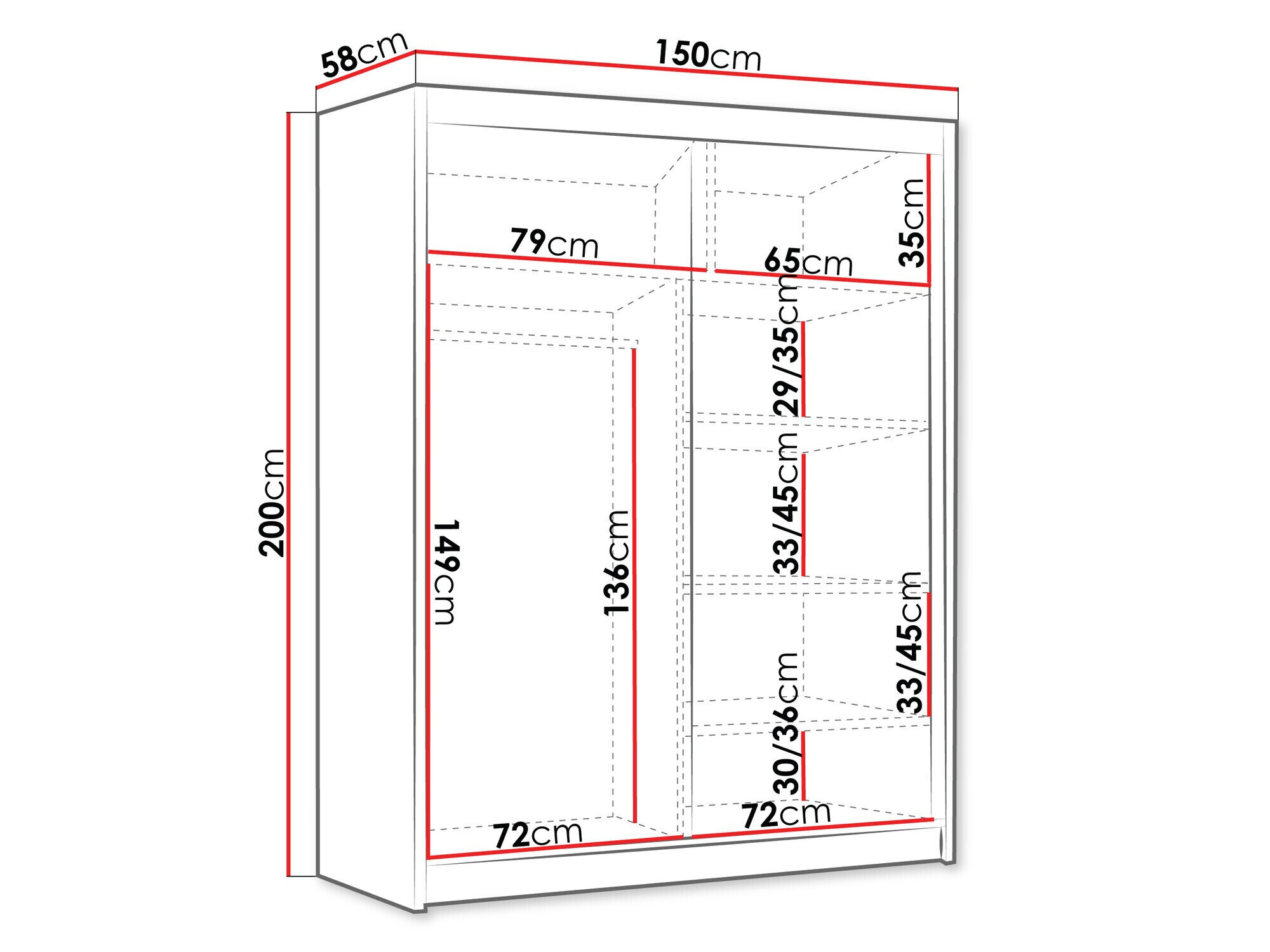 Garderobeskab Closico 187 (Kashmir)