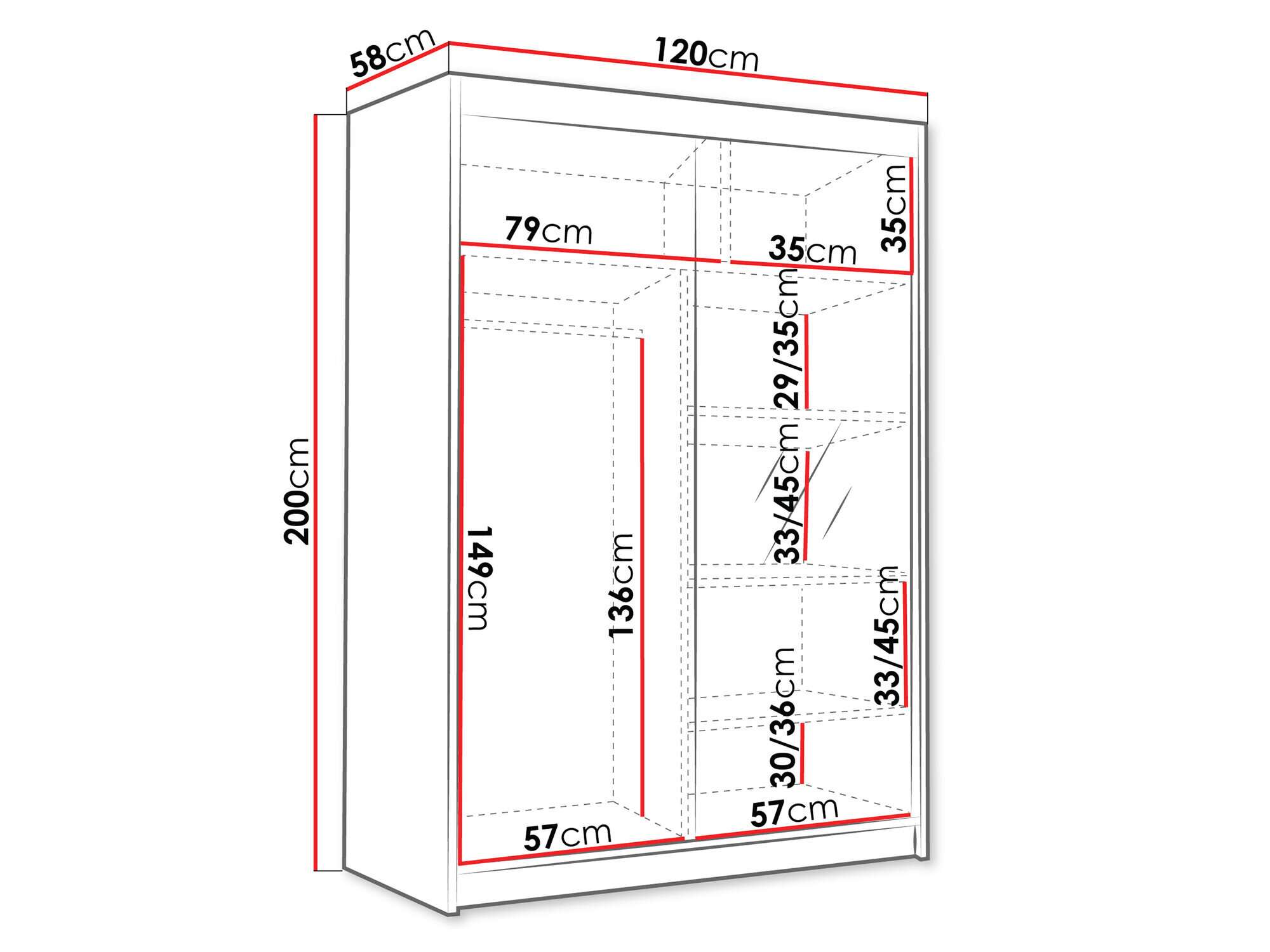 Garderobeskab Closico 188 (Sort)