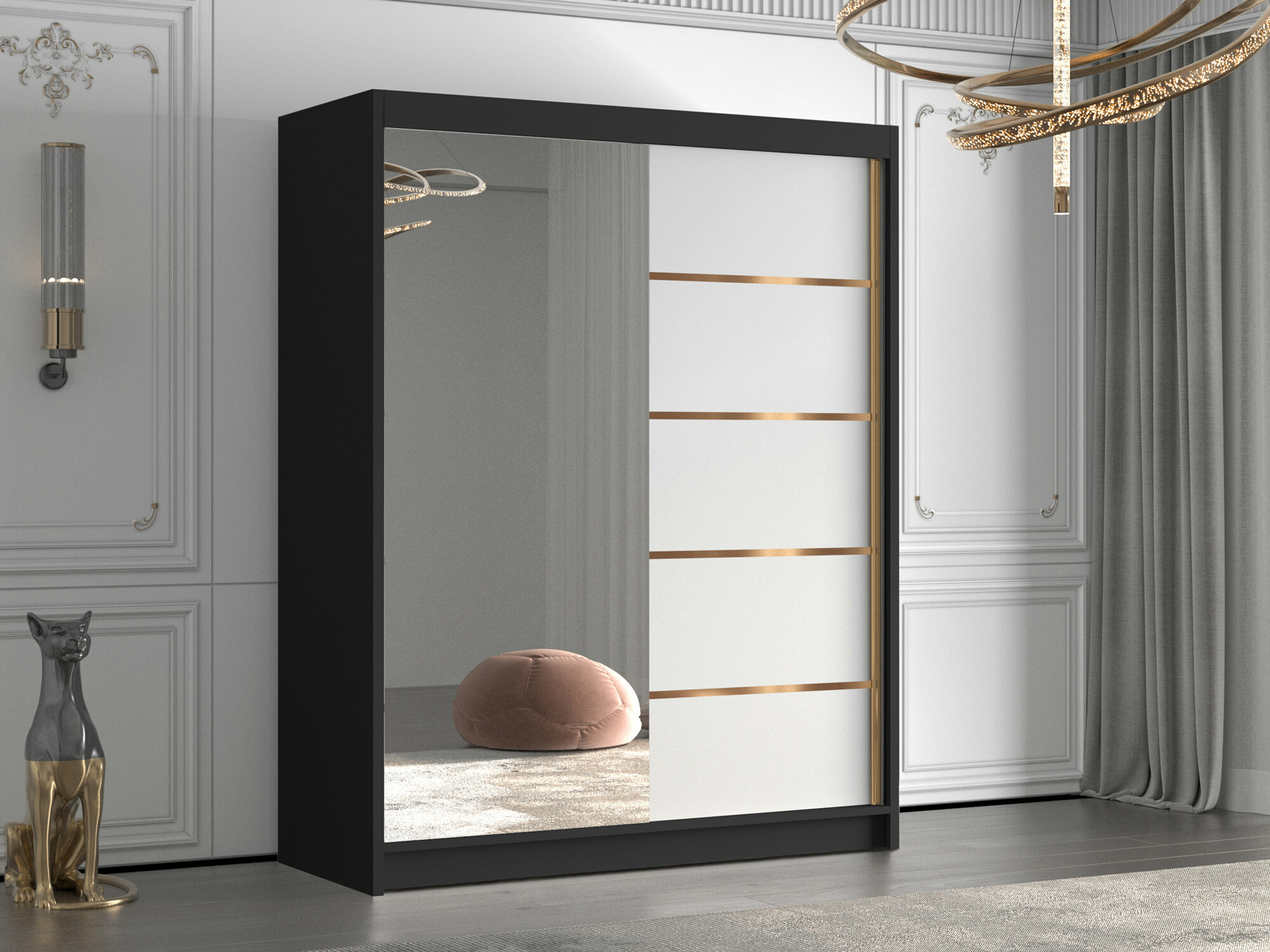 Garderobeskab Closico Capsa III (Sort +Hvid)