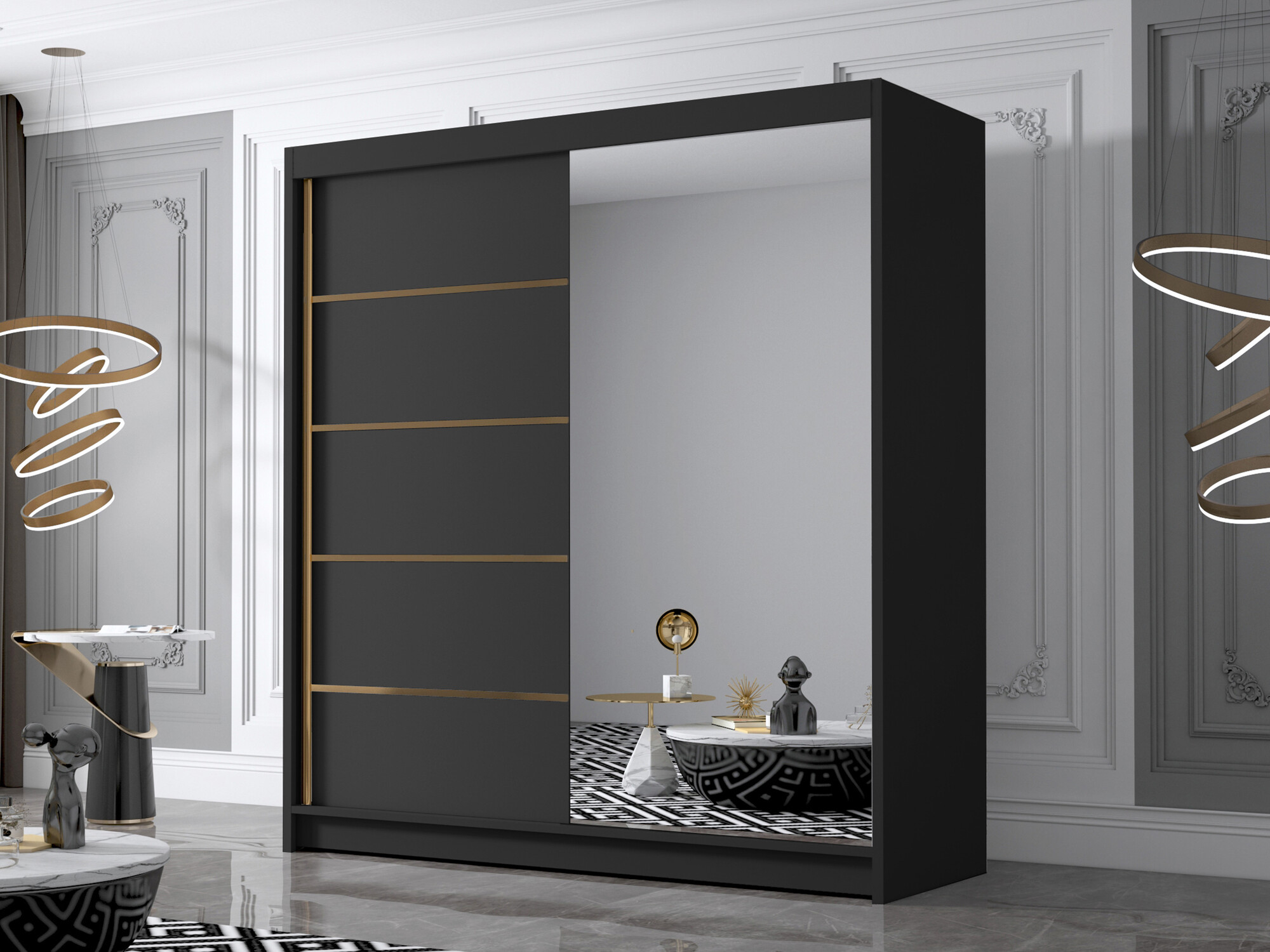 Garderobeskab Closico Vallor III (Sort)