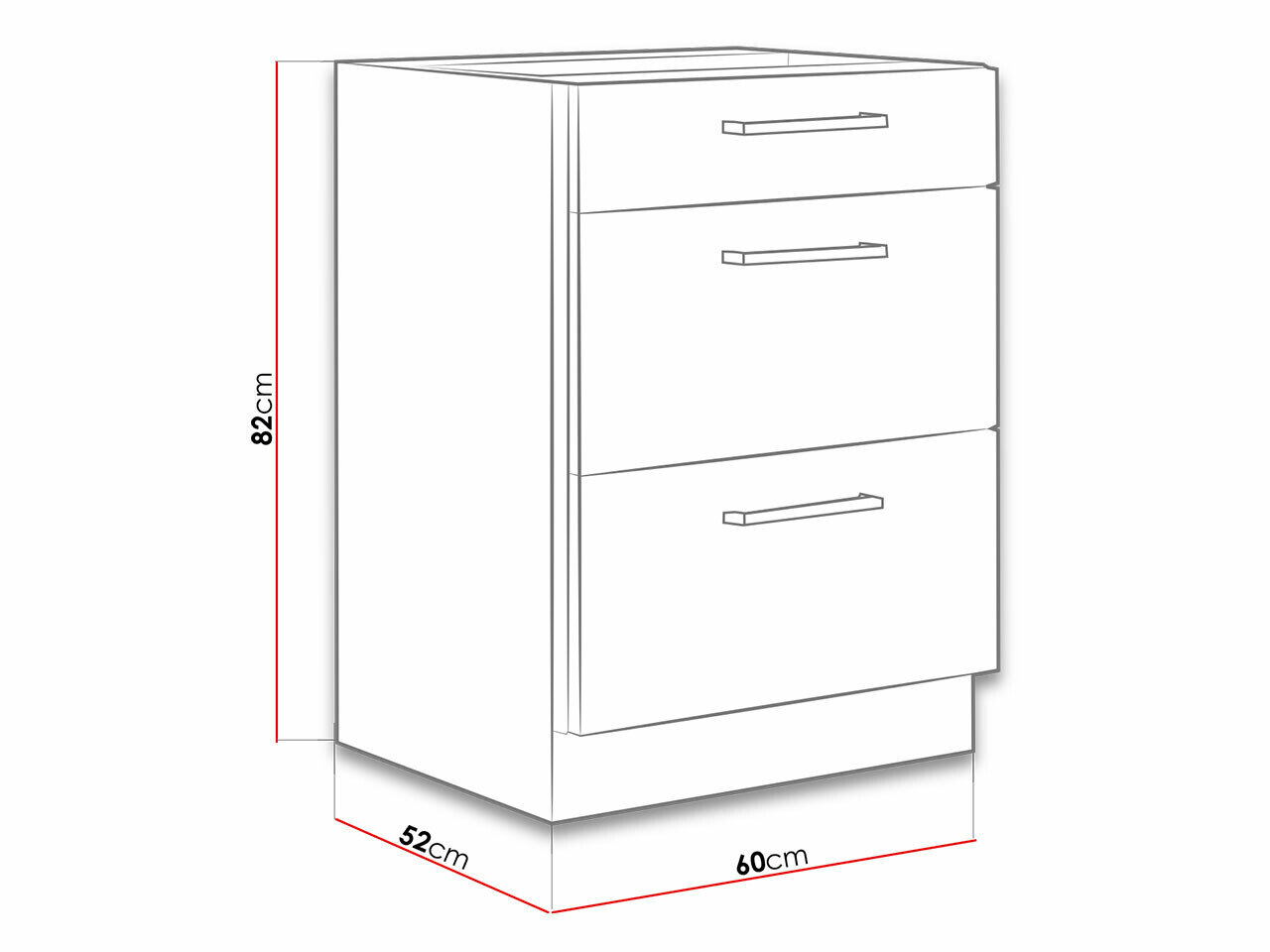 Modulskab med skuffer Wood Dark 105