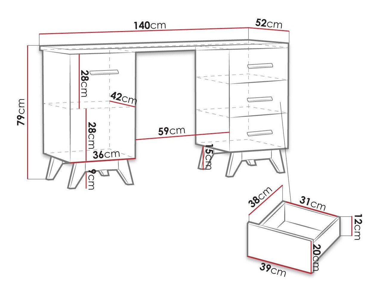 Skrivebord Sorvera 109