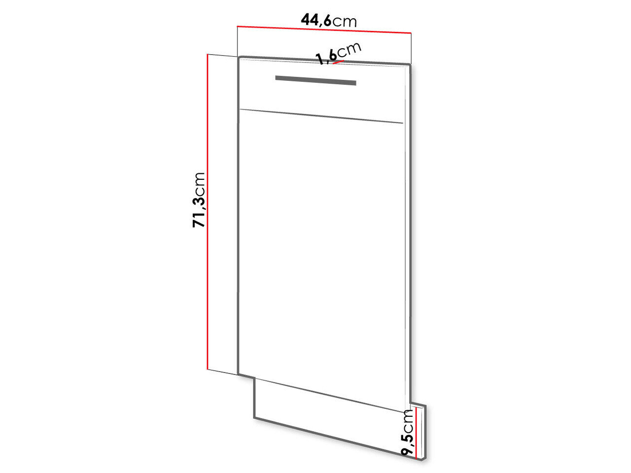 Dør til opvaskemaskine Wood White 104