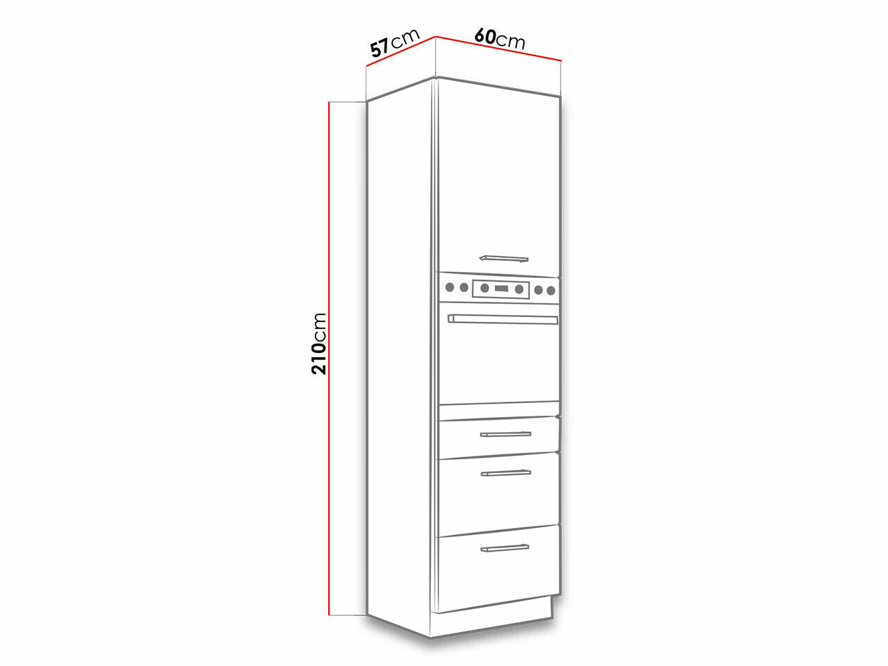 Modulskab til indbyggede apparater Wood Dark 122