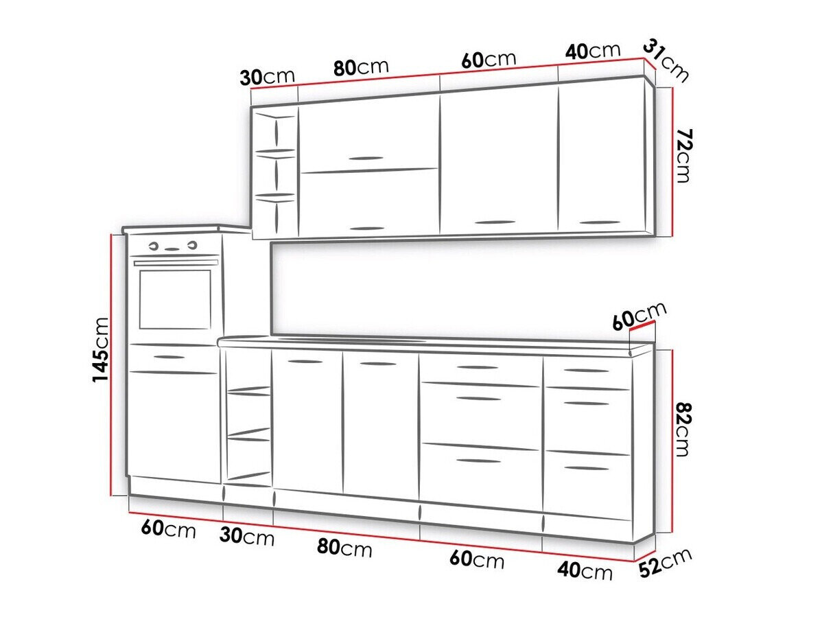 Modulkøkkensæt Wood White 136