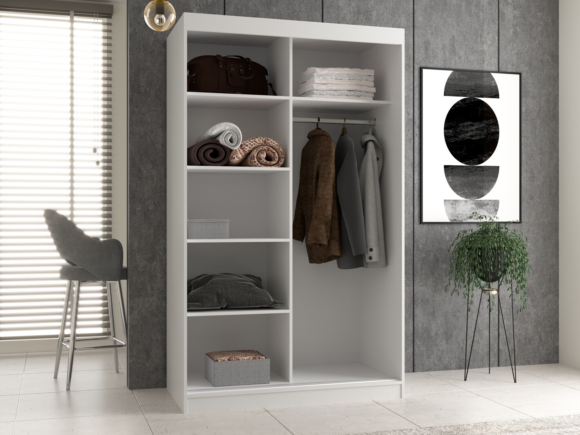 Garderobeskab Mandeville 155 (Hvid)