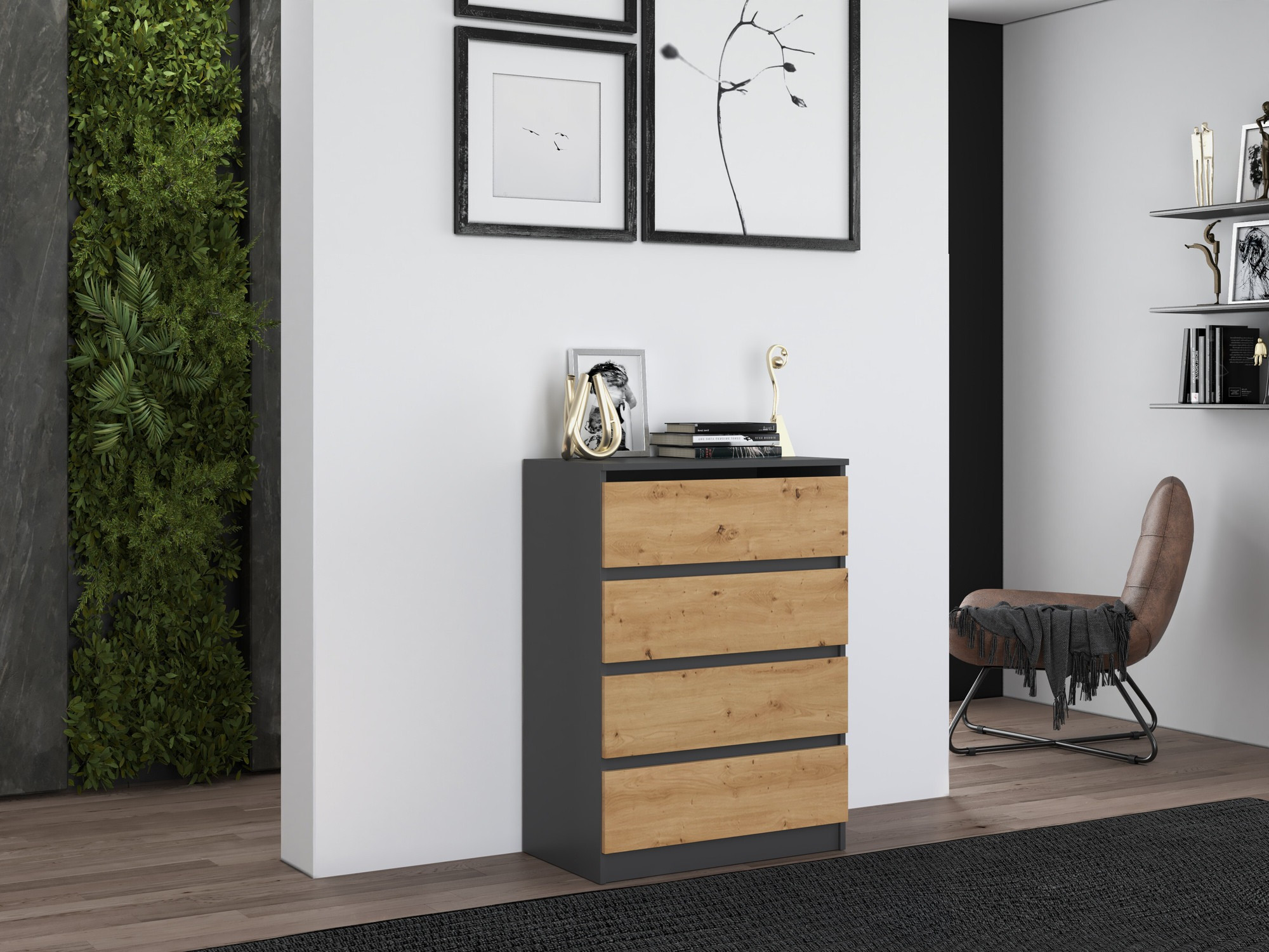Kommode Elbvelu 105 (Antracit + Artisan eg)