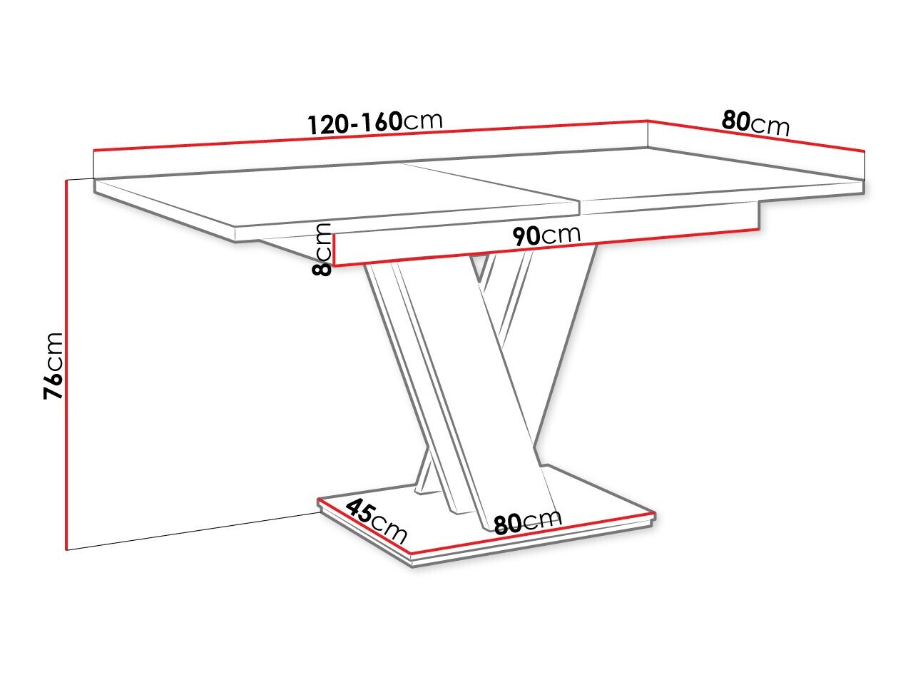 Bord Musus (Hvid + Beton)
