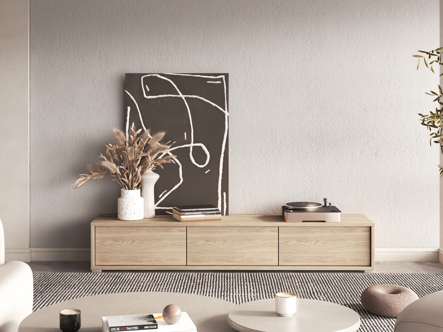 TV-bord Austin 324 (Egetræ)