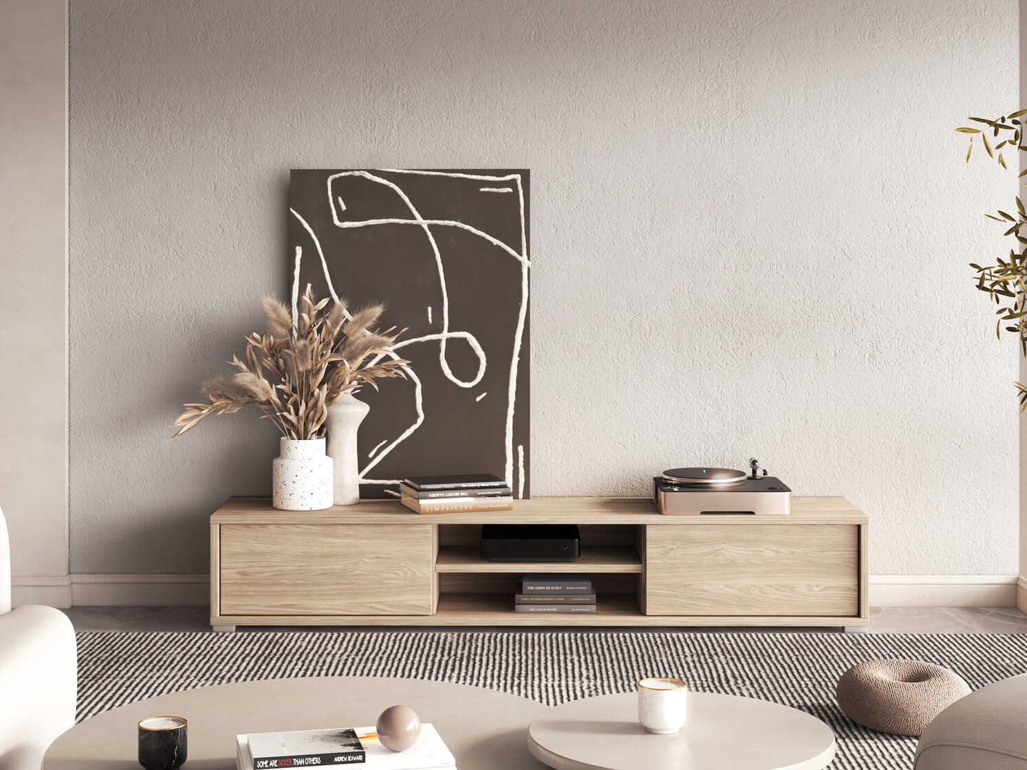 TV-bord Austin 326 (Egetræ)