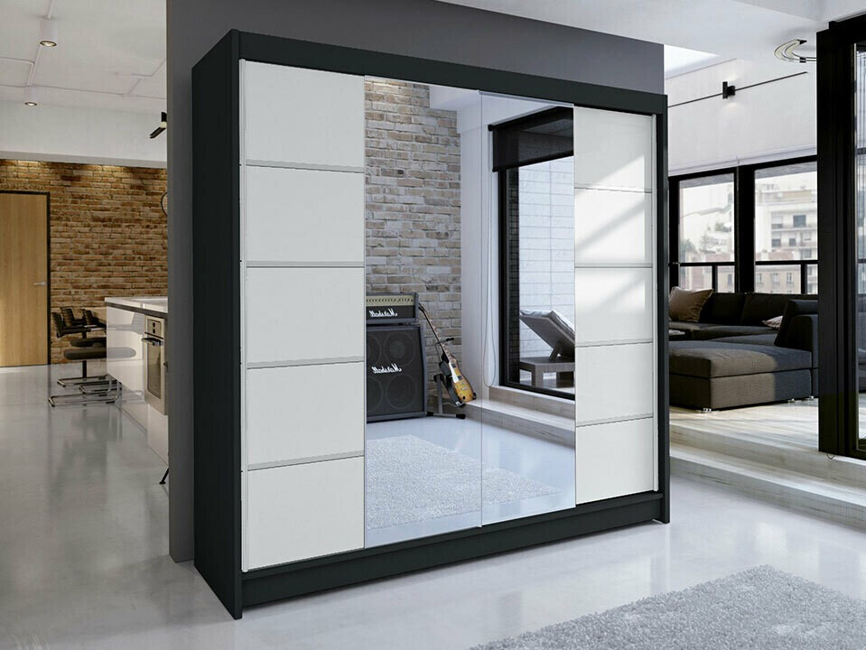 Garderobeskab Closico Cavaris V (Sort + Hvid)