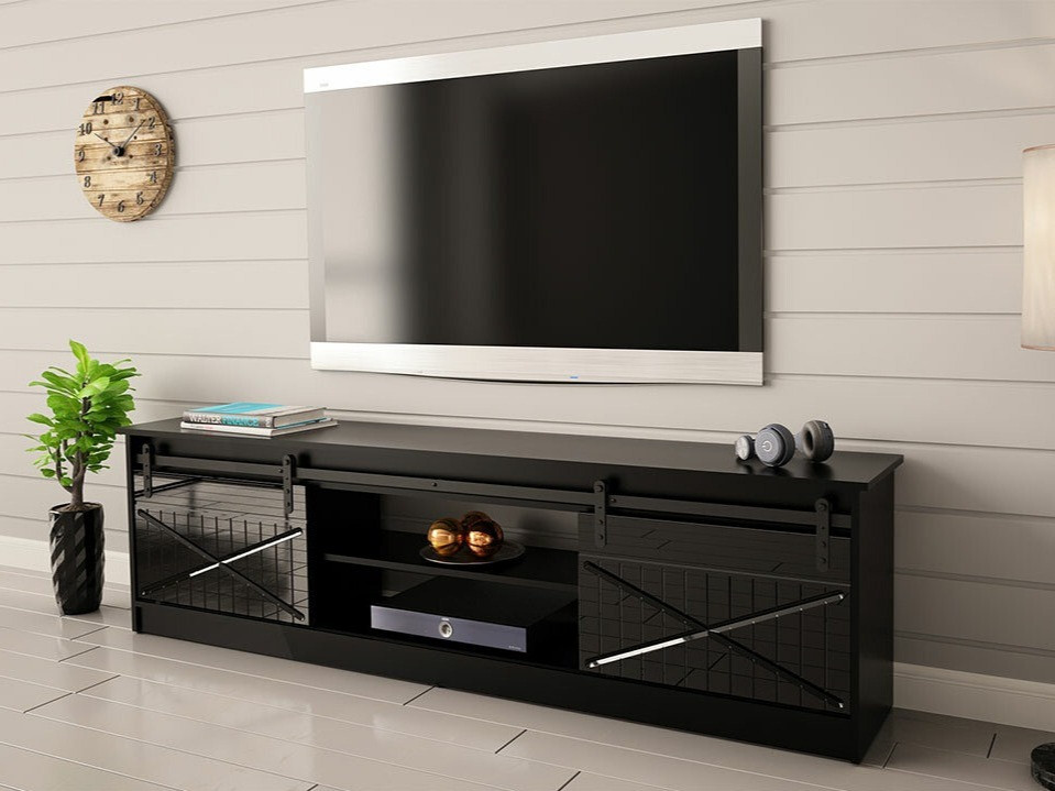 TV-bord Charlotte 156 (Sort + Blank sort)
