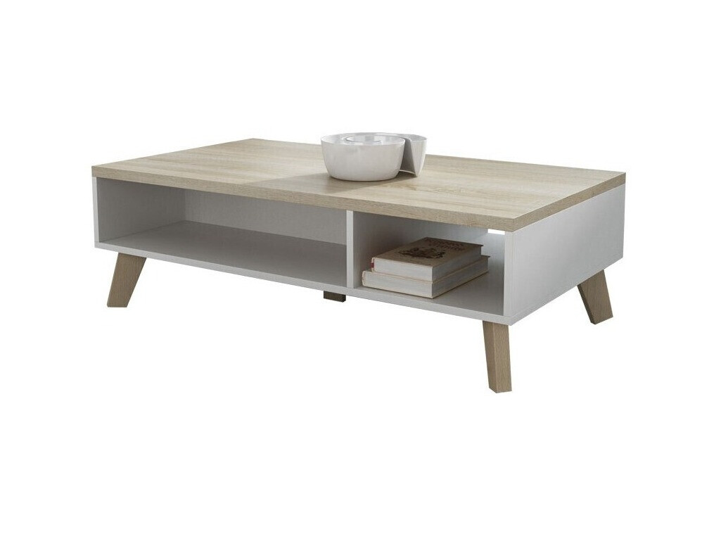 Sofabord Larfloi 101 (Hvid + Sonoma eg)