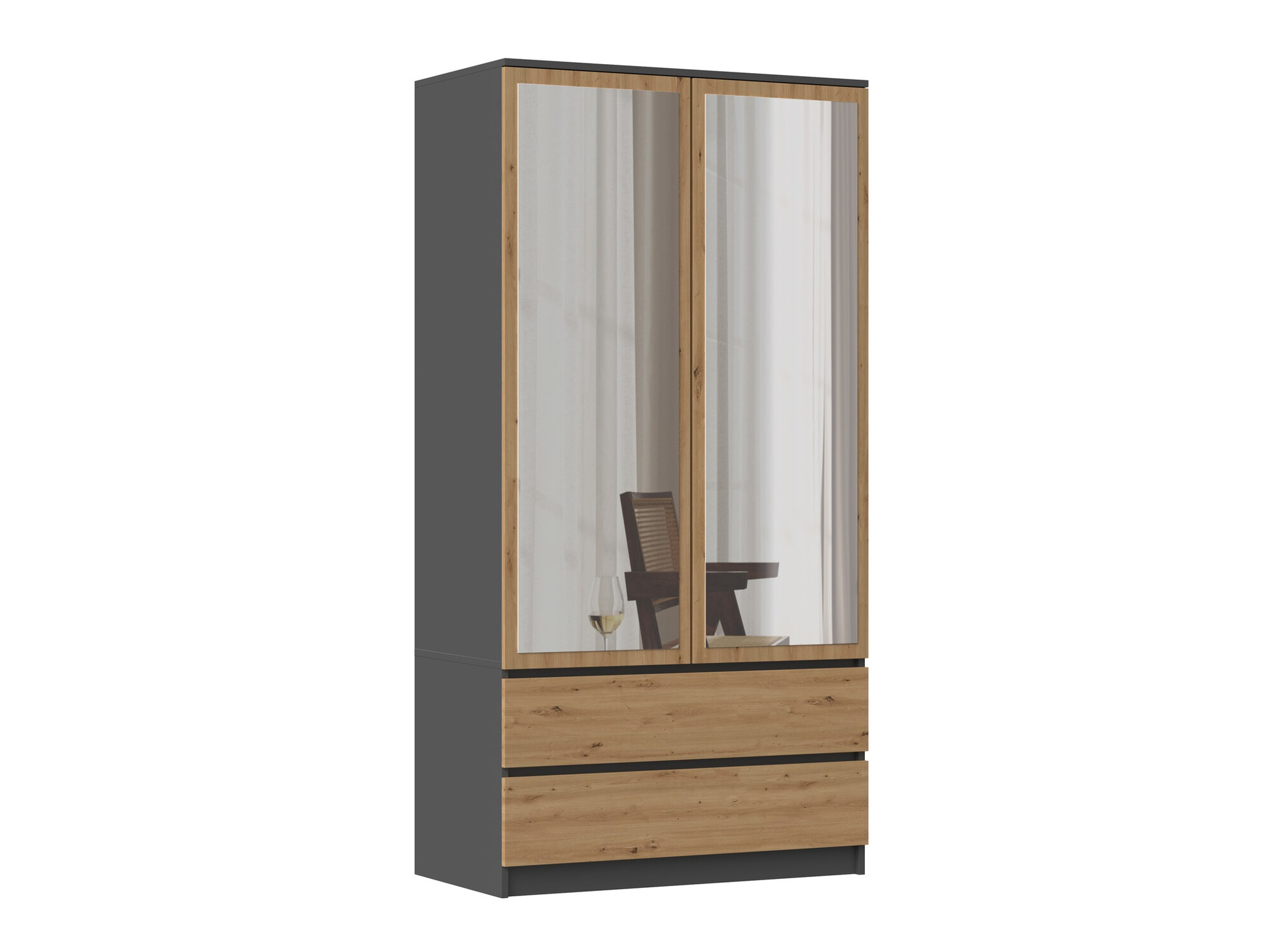 Garderobeskab Elbvelu 116 (Antracit + Artisan eg)