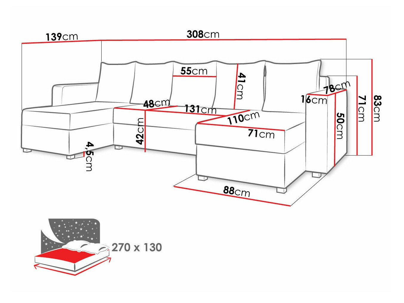 Hjørnesofa Memphis 121 (Soft 011 + Lawa 06)