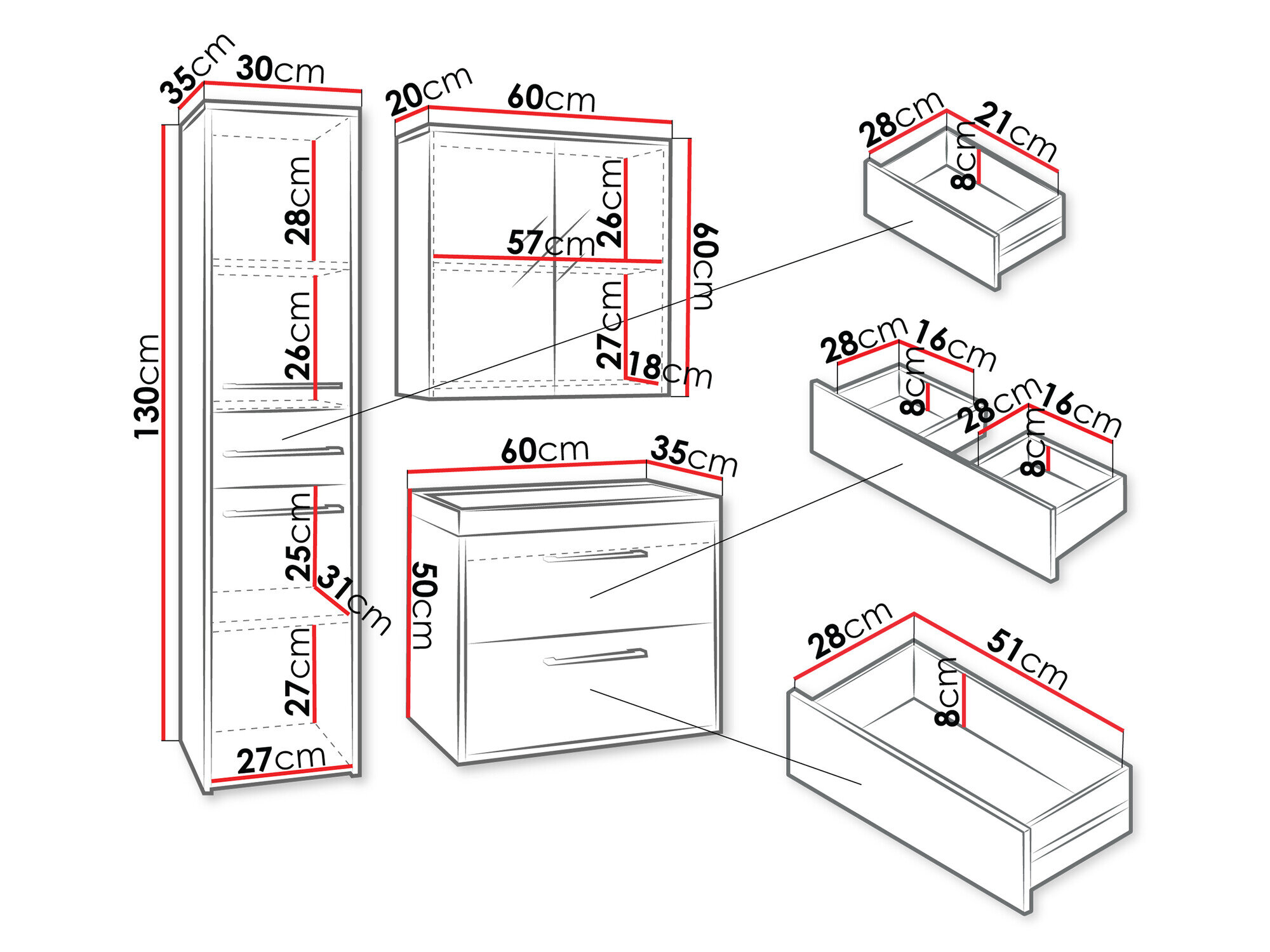 Badeværelsessæt Sarasota 173 (Grafit)