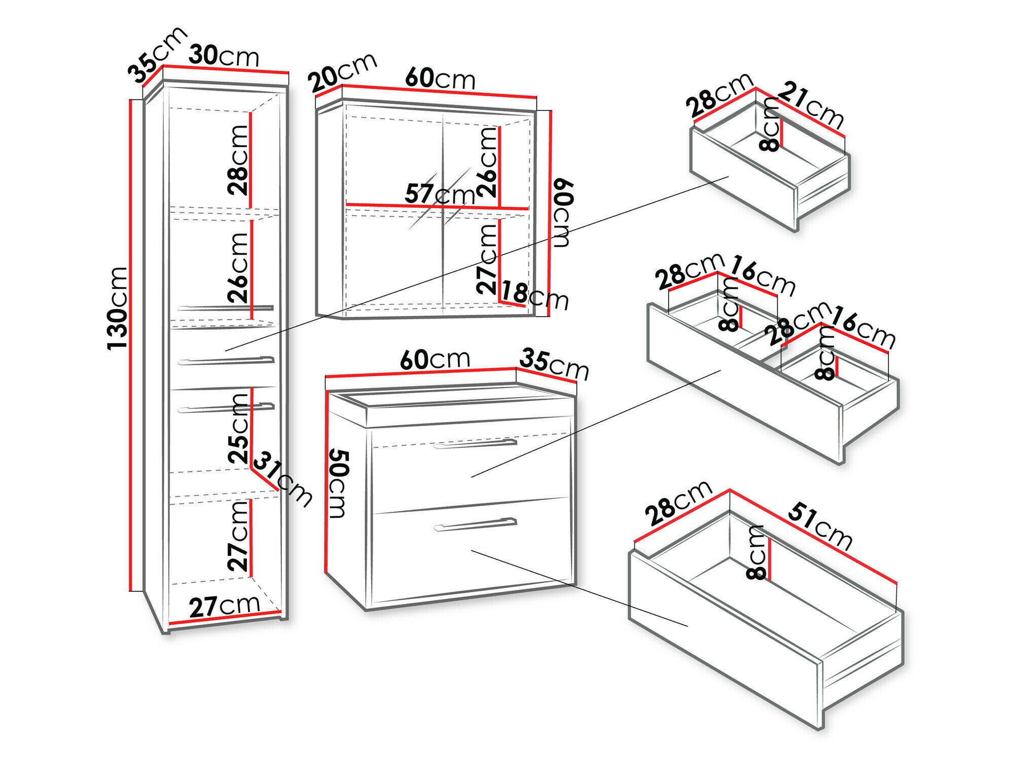 Badeværelsessæt Sarasota 173 (Grafit)