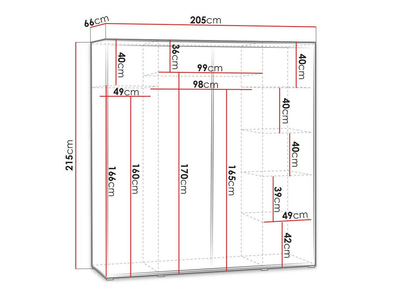 Garderobeskab Murrieta 135 (Wenge)