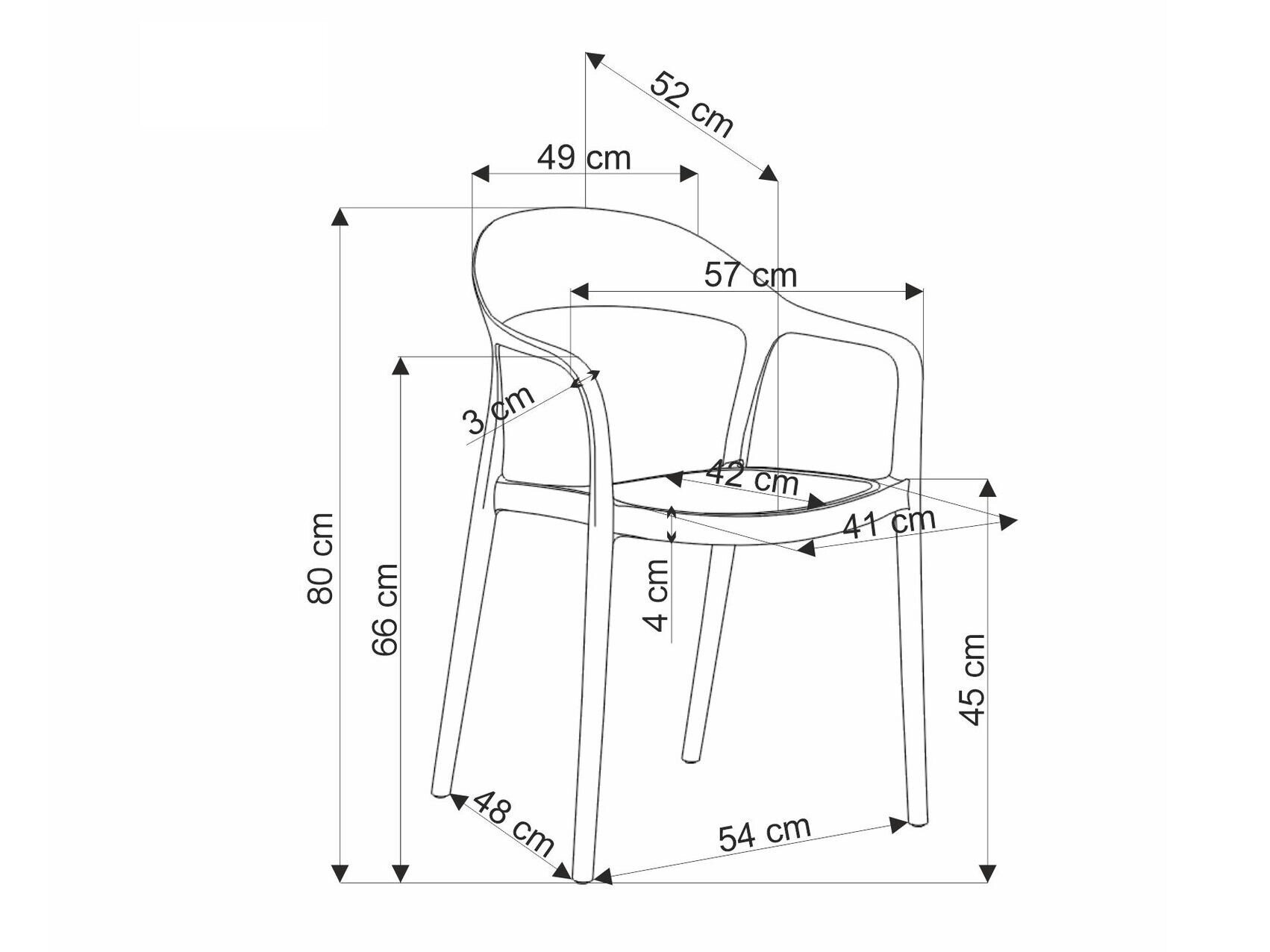 Stol Houston 1673 (Hvid + Lysebrun)