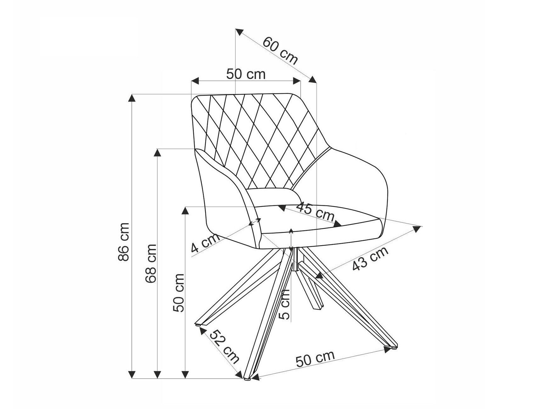 Stol Houston 1768 (Mørkegrøn)
