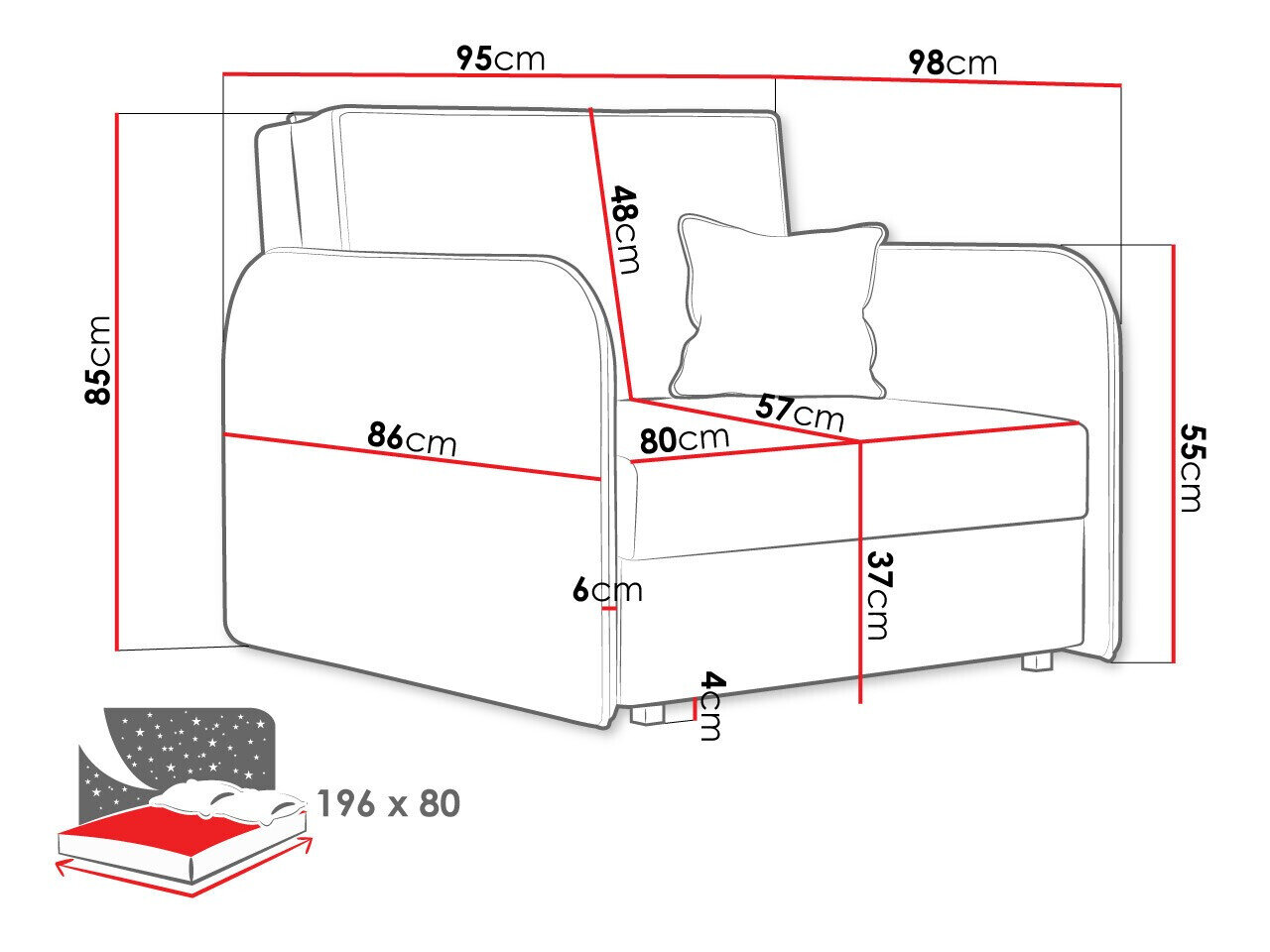 Lænestol Columbus 125 (Again 80)