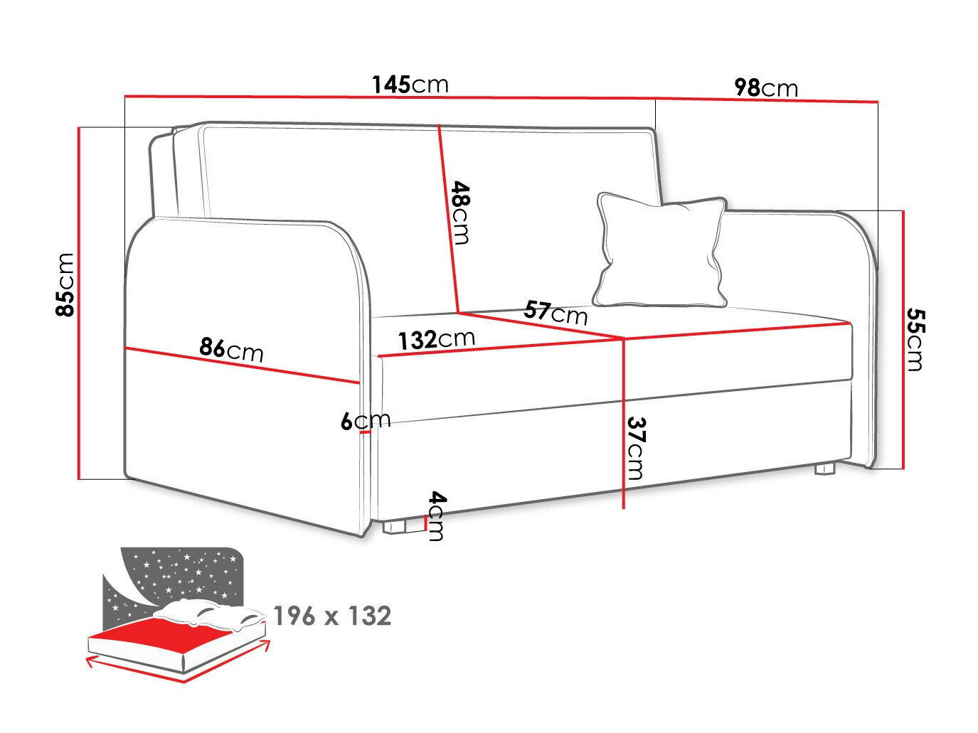 Sovesofa Columbus 123 (Again 80)