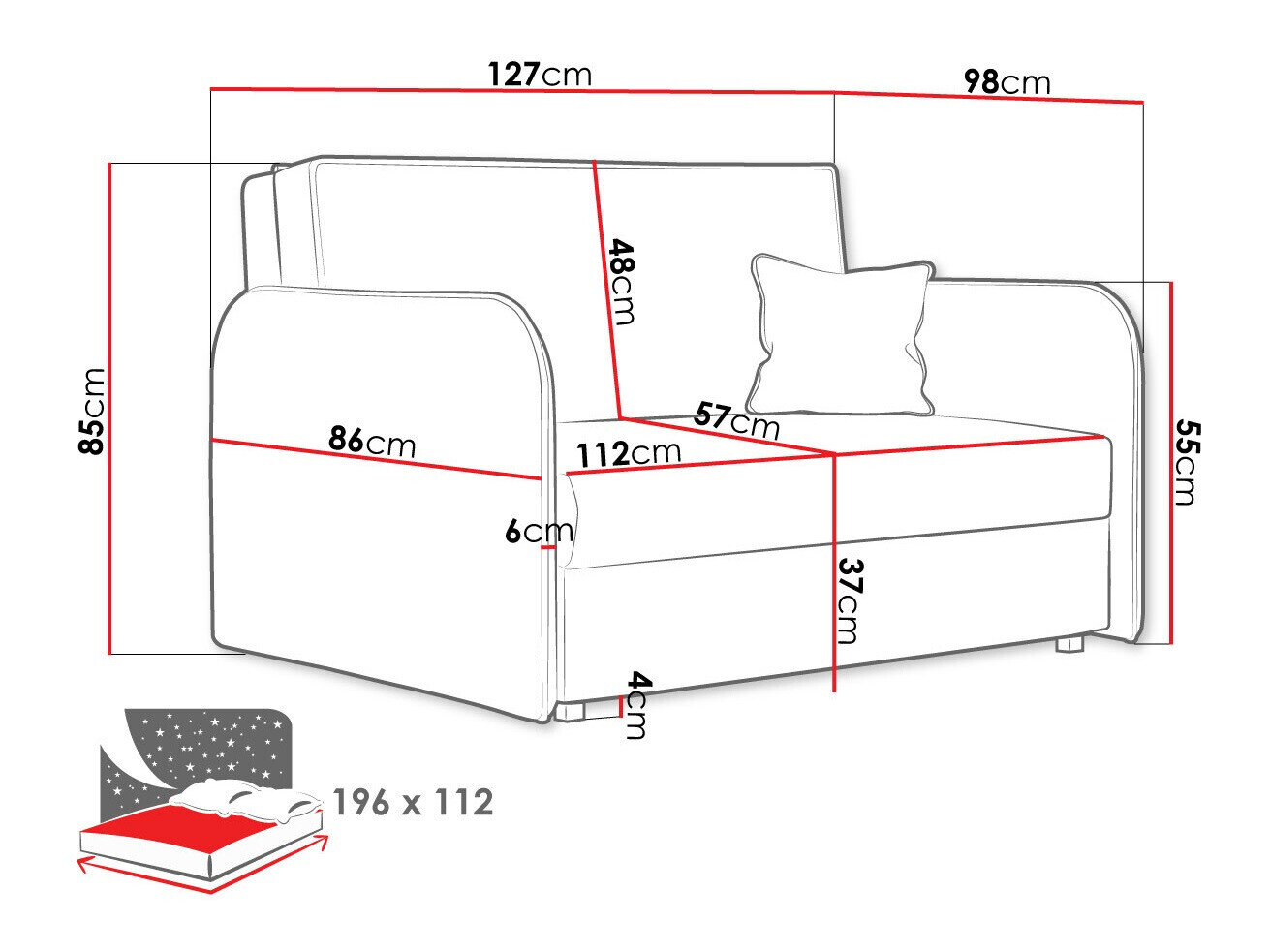 Sovesofa Columbus 124 (Again 11)