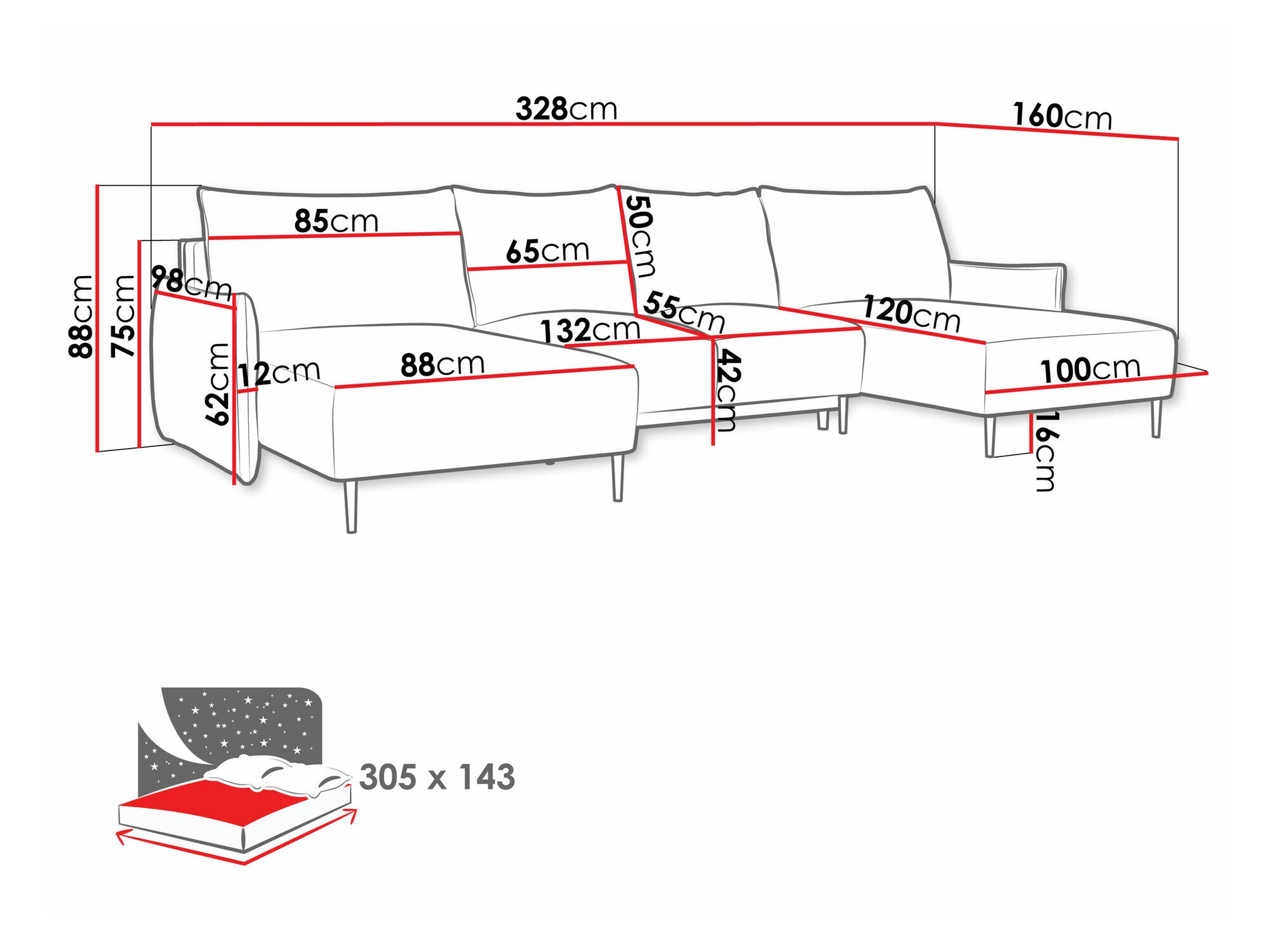 Hjørnesofa Columbus 223 (Velo 635)