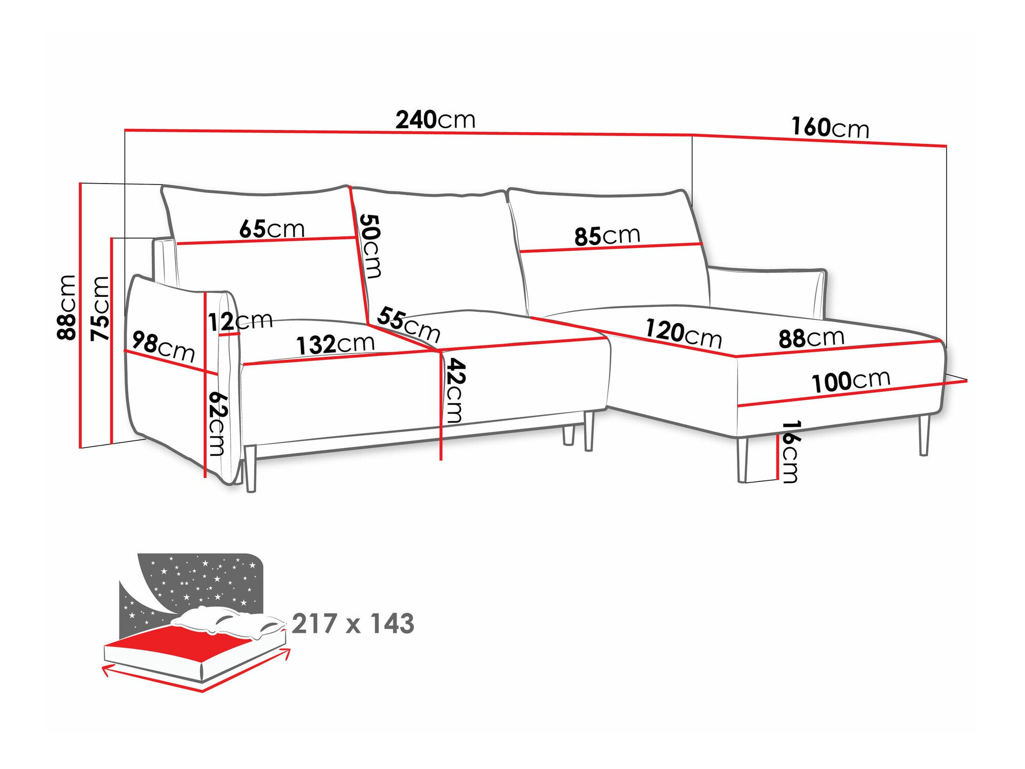 Hjørnesofa Columbus 224 (Velo 626)