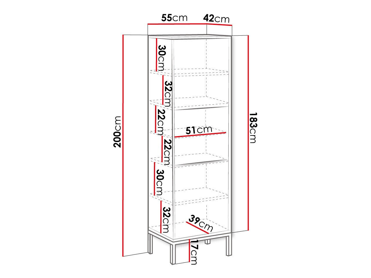 Reol Levelbu 105 (Hvid + Glansfuld hvid)