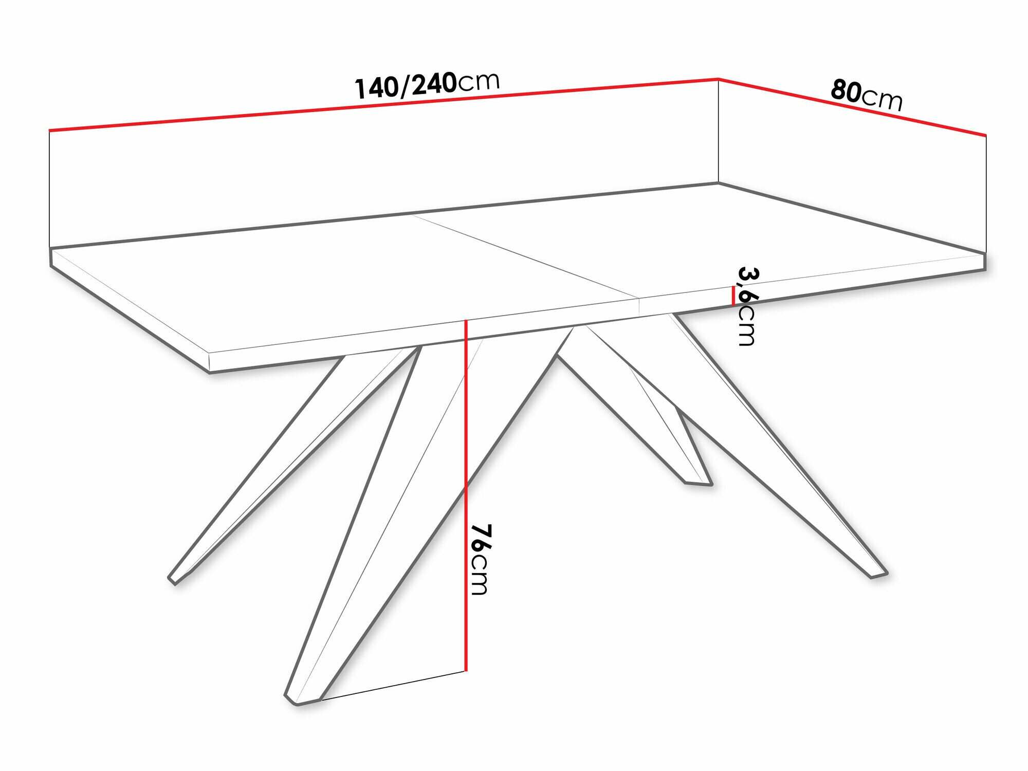 Bord Oswego 113 (Sort + Hvid)