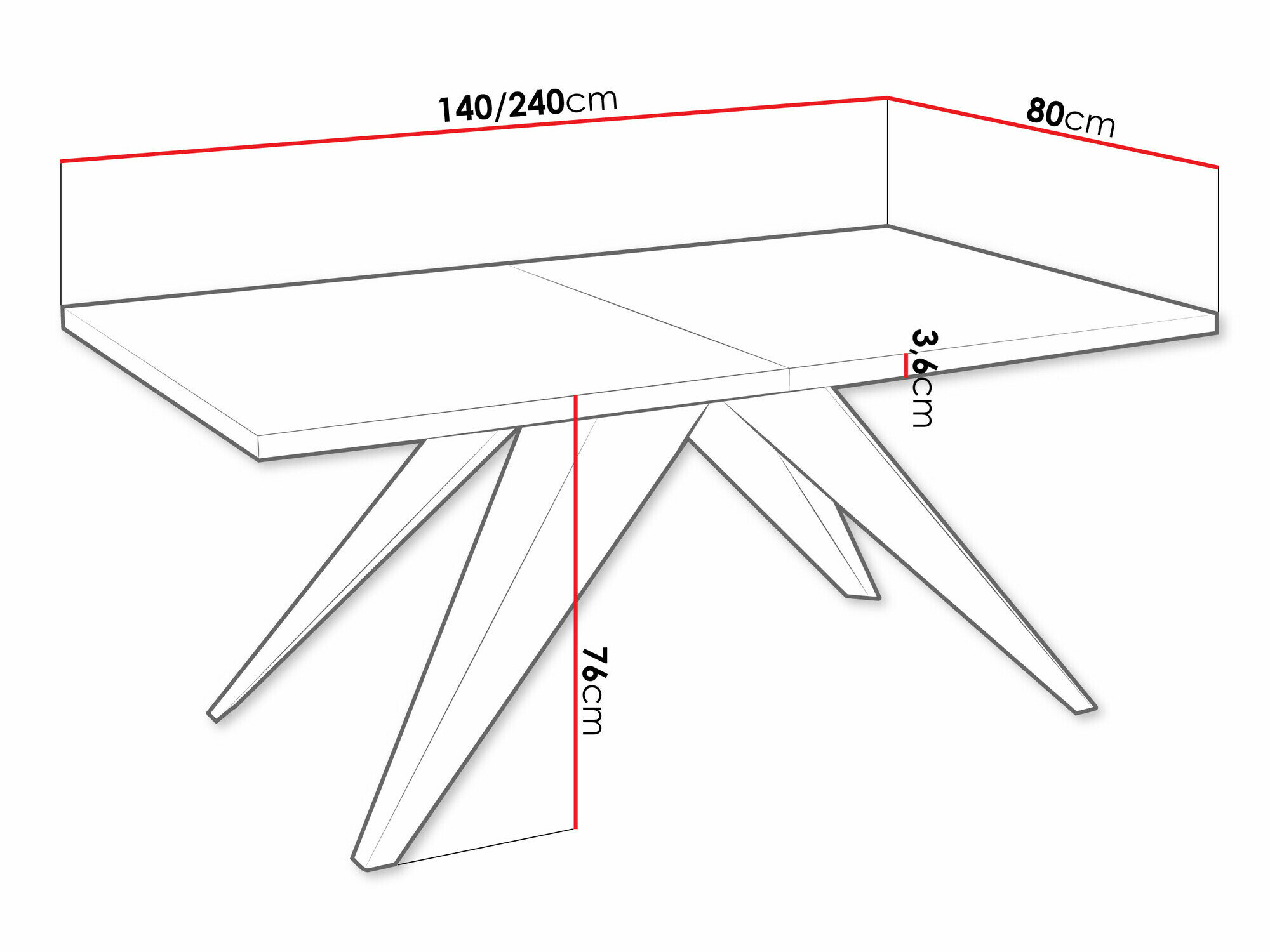Bord Oswego 113 (Sort + Lancelot eg)