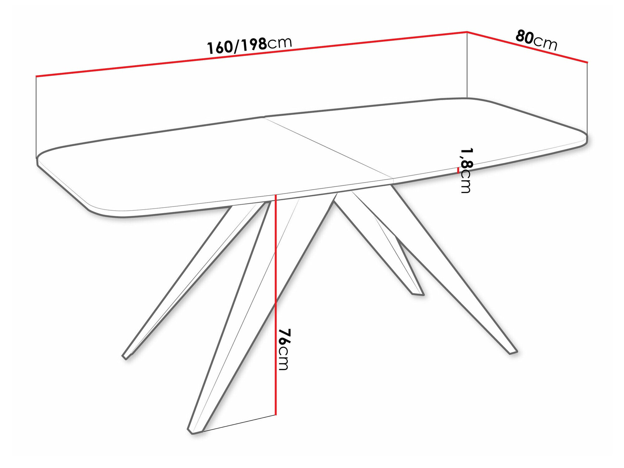 Bord Oswego 115 (Sort + Craft gylden eg)