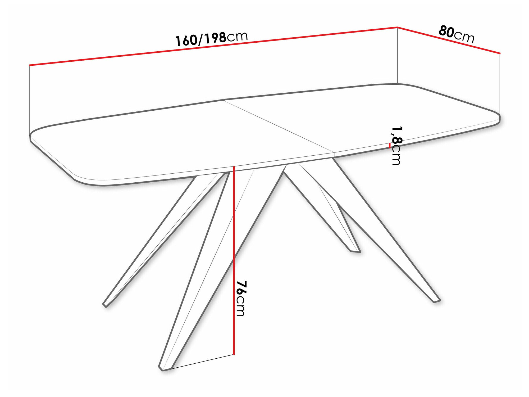 Bord Oswego 115 (Sort + Lancelot eg)