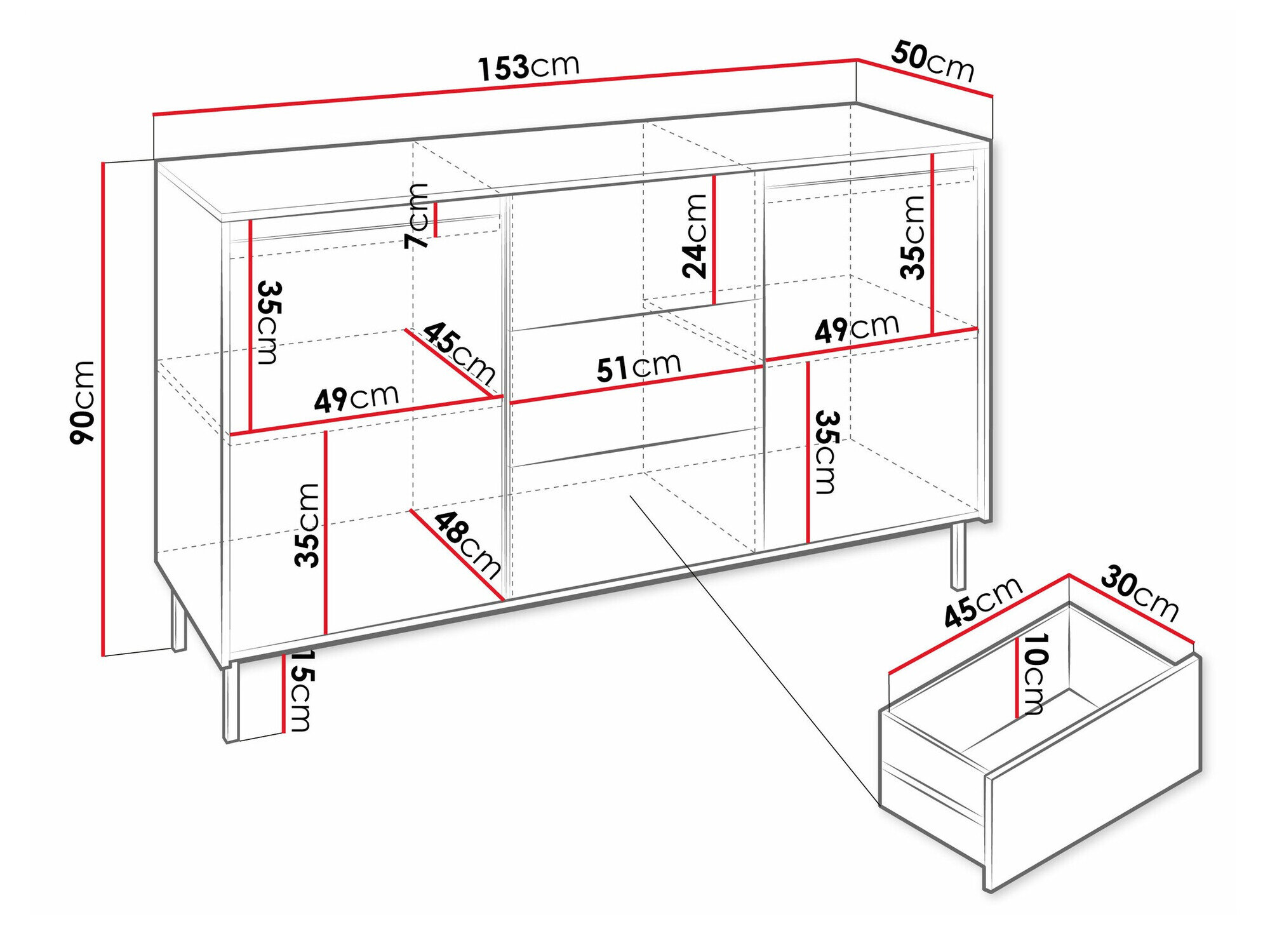 Kommode Comfivo Delruva 101 (Sort)