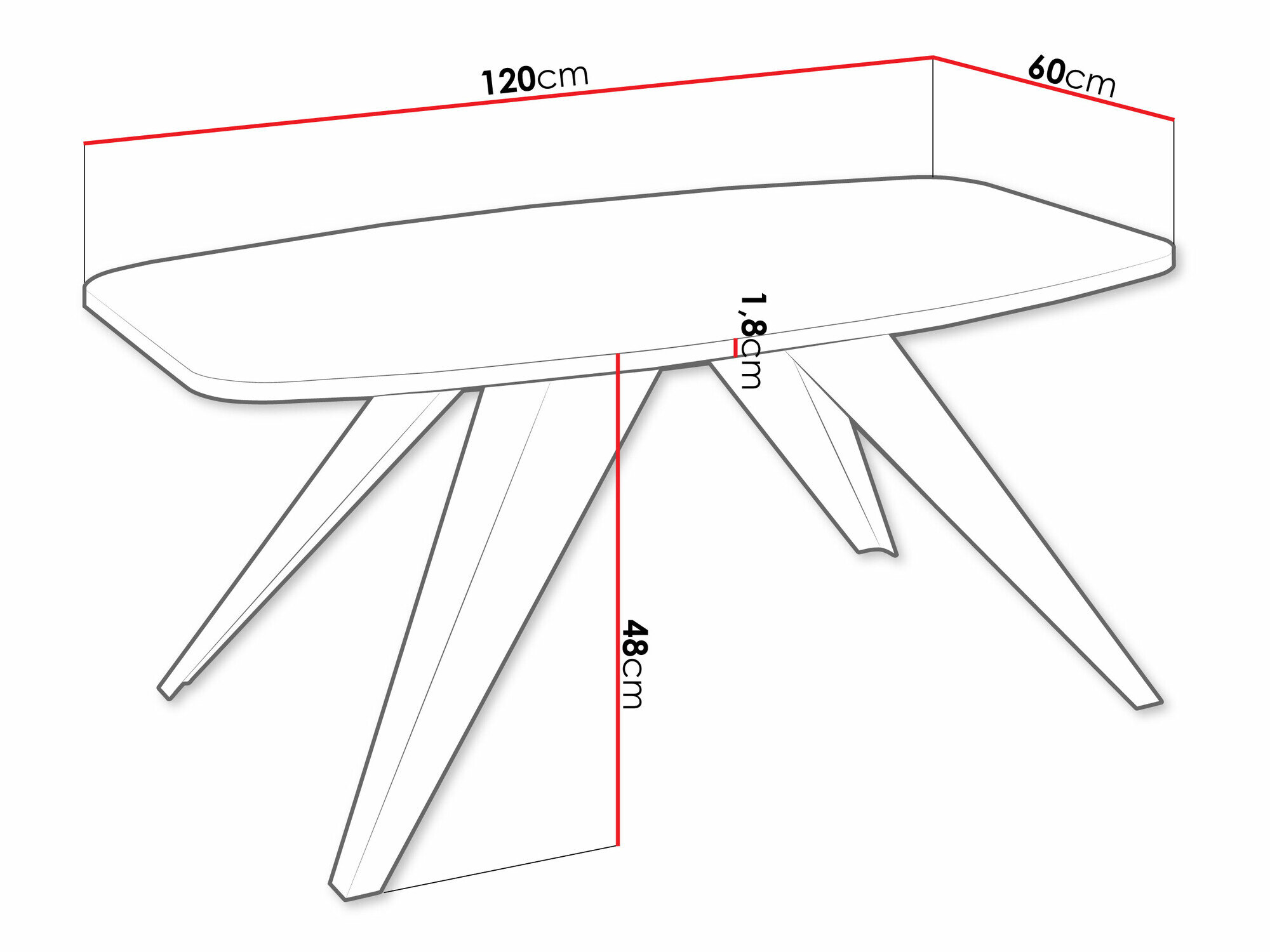 Sofabord Oswego 117 (Sort + Lancelot eg)