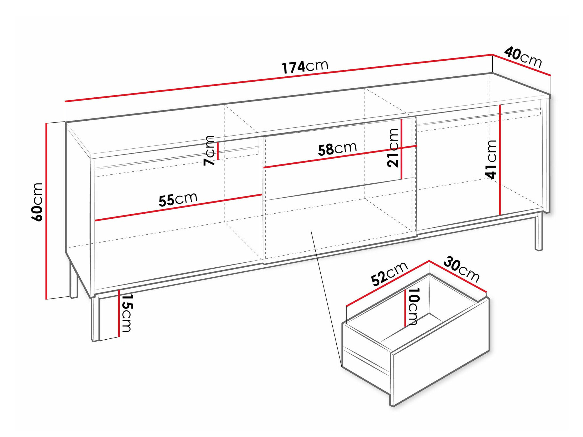 TV-bord Comfivo Delruva 104 (Hvid)