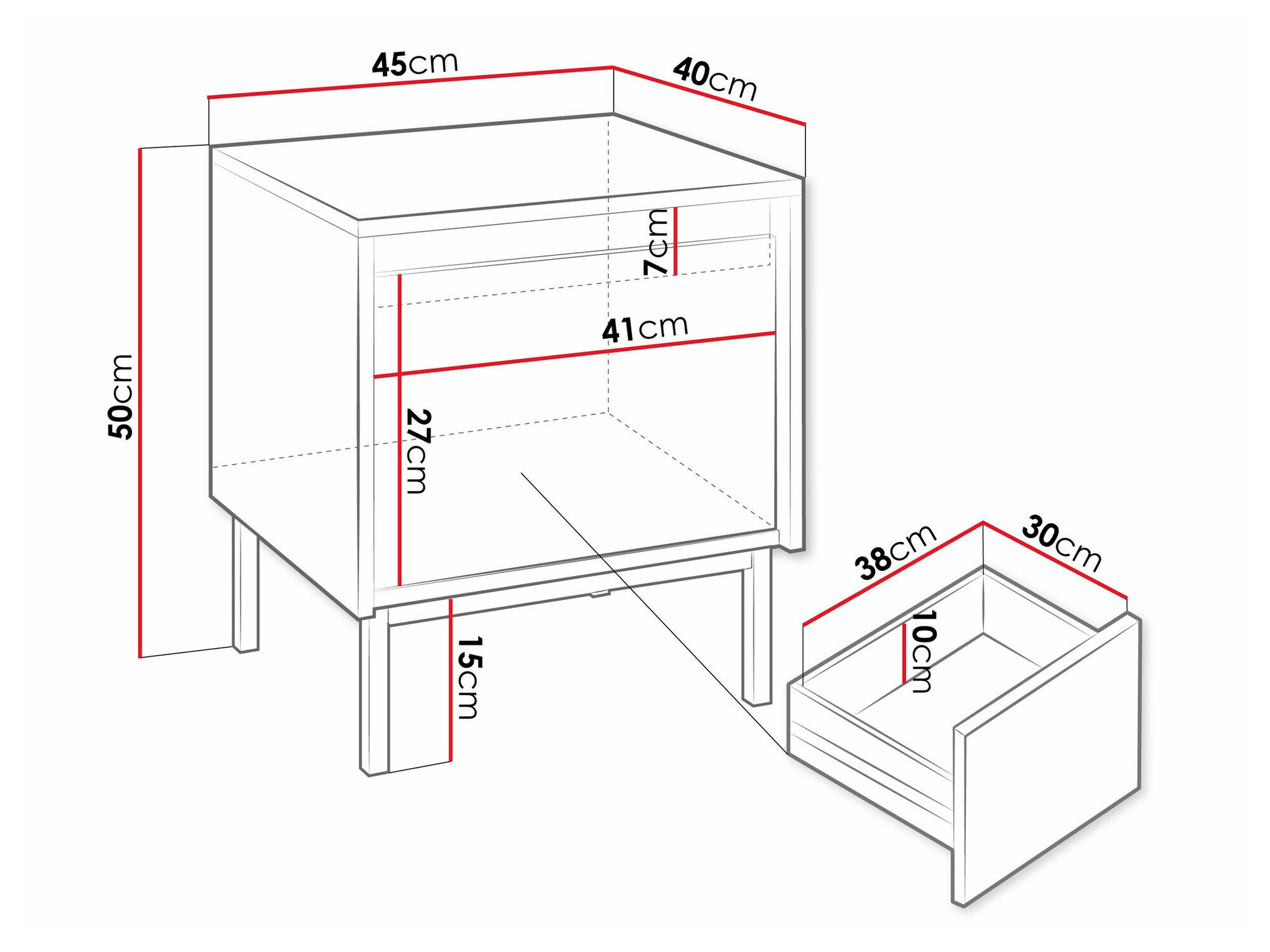 Sengebord Comfivo Delruva 105 (Sort)