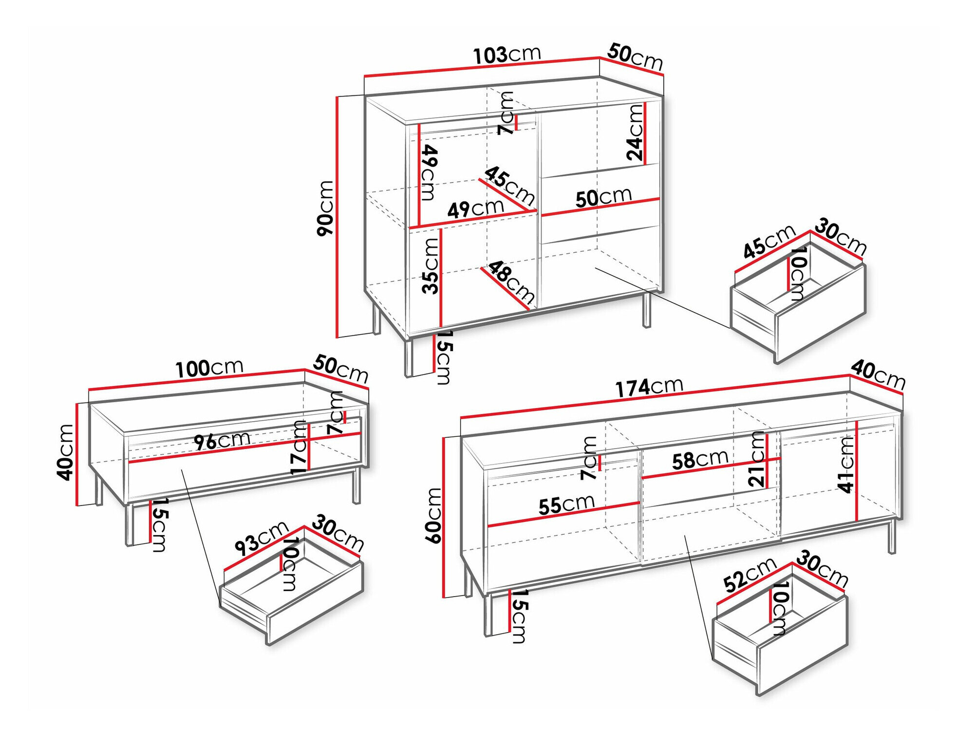Stuemøbelsæt Comfivo Delruva 106 (Hvid)
