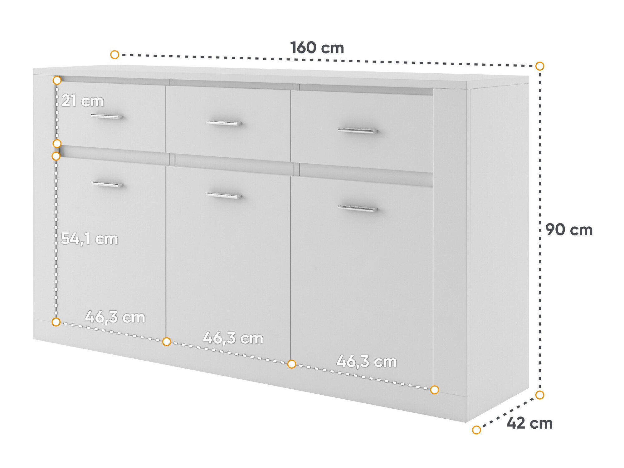Kommode Fresno 107 (Hvid)