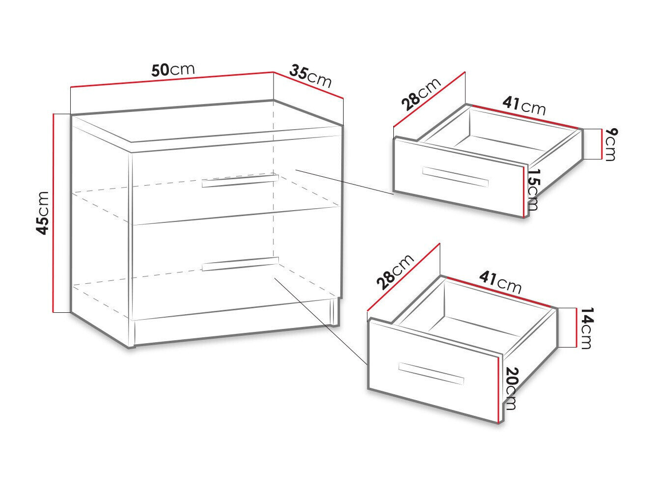 Sengebord Catromi 103 (Hvid)