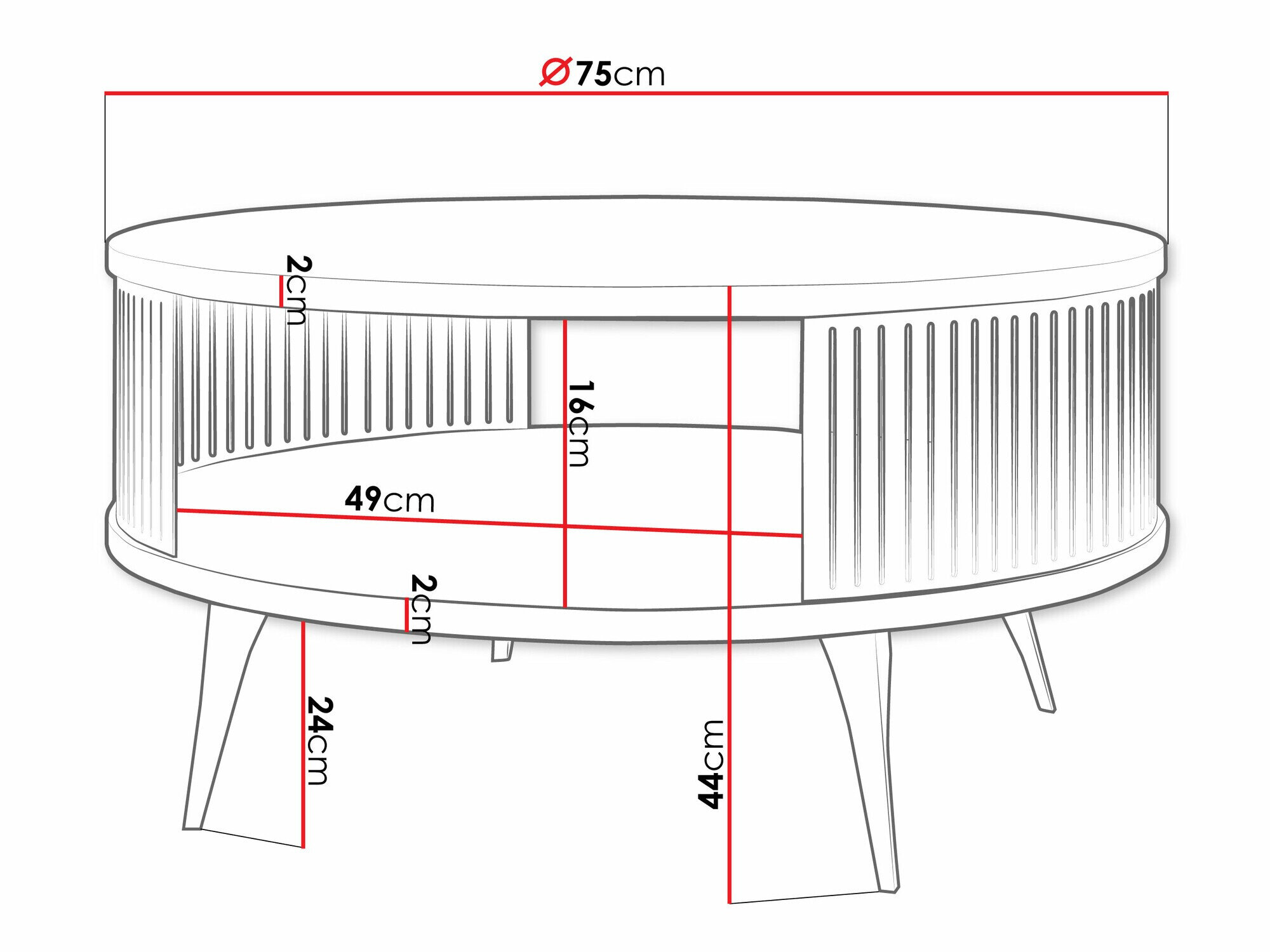 Sofabord Sordore 101 (Gylden + Sort)