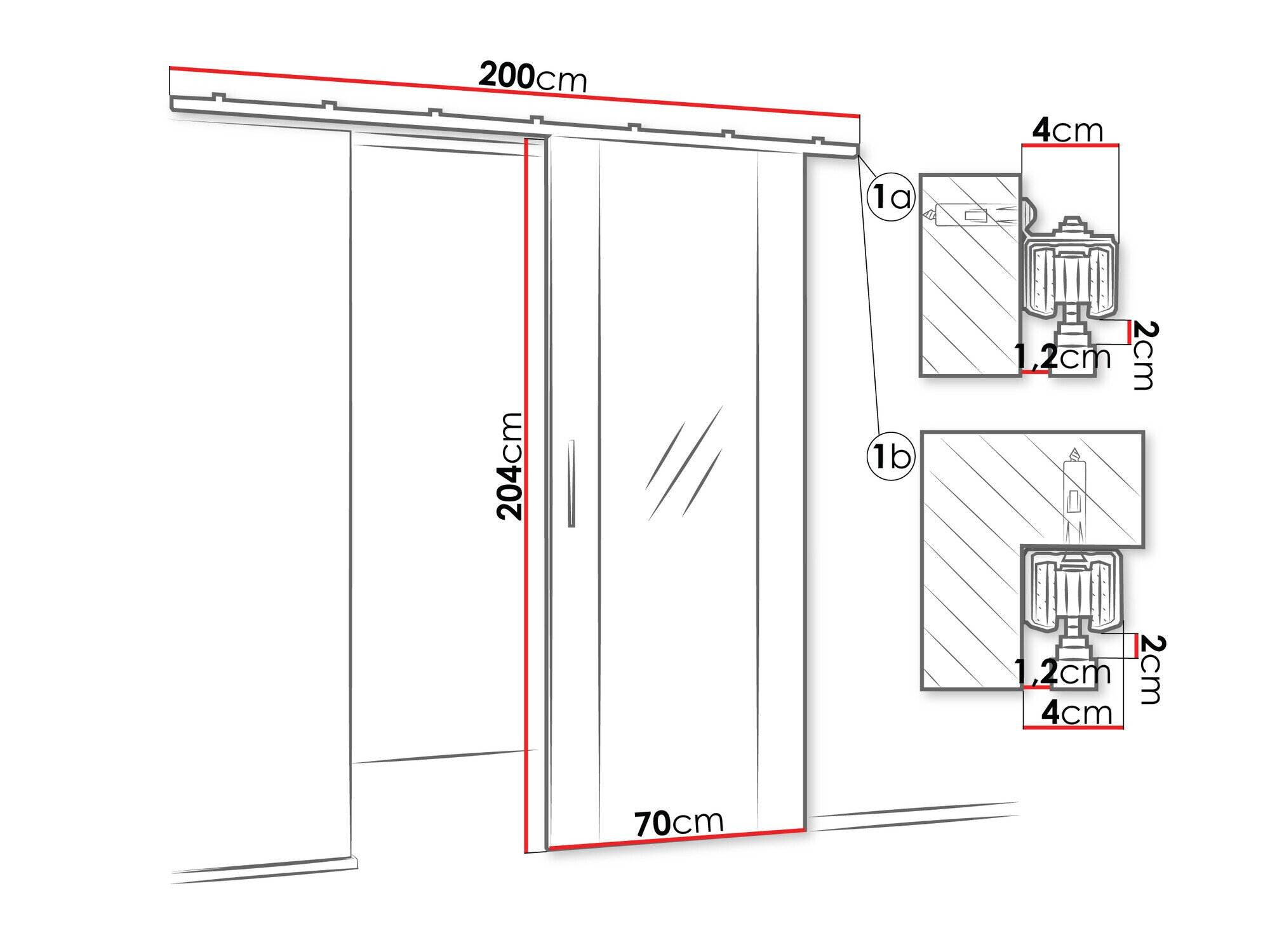 Skydedør Hartford 486 (Sort)