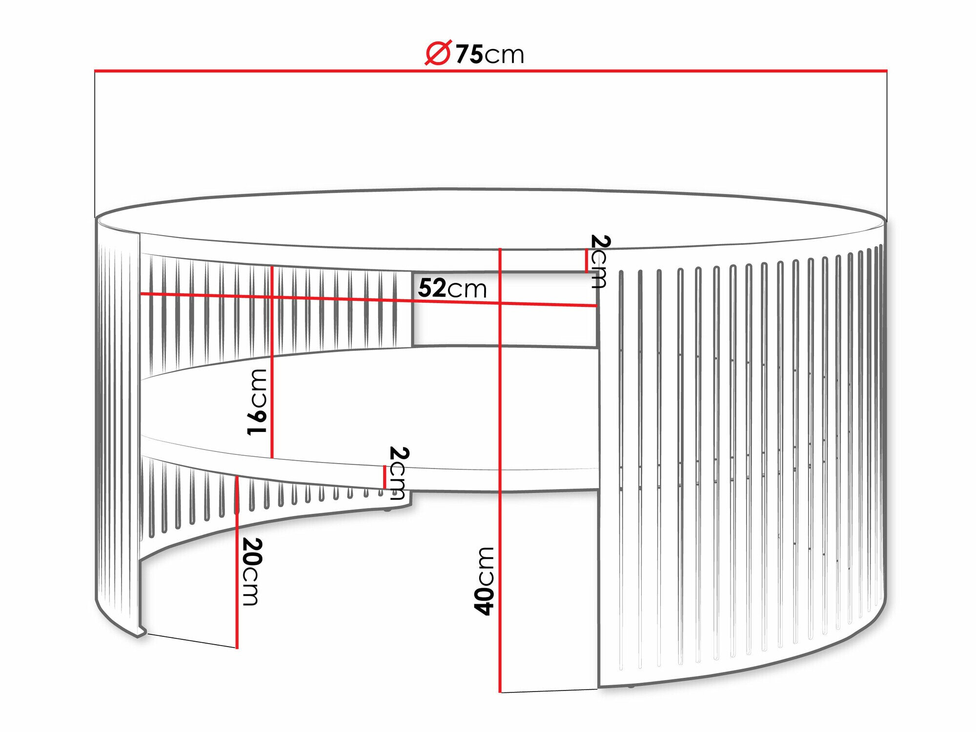 Sofabord Sordore 102 (Sort + Hvid marmor)
