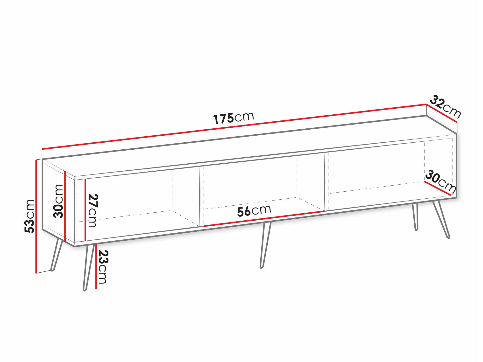 TV-bord Felduno 102 (Sort)